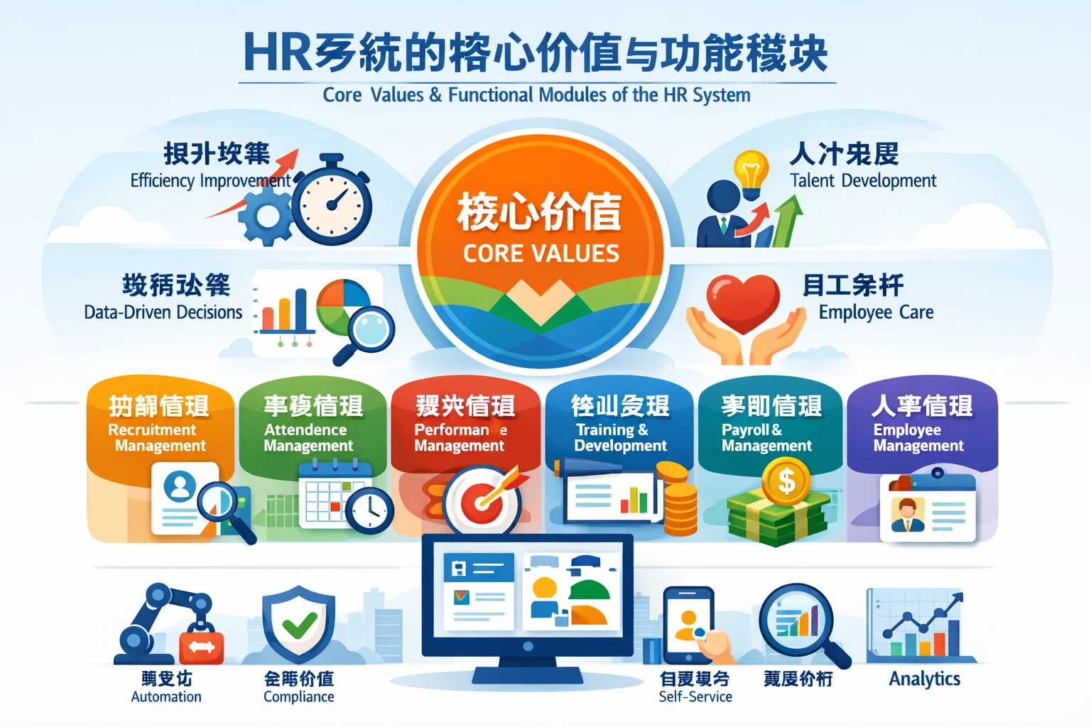 HR系统的核心价值与功能模块