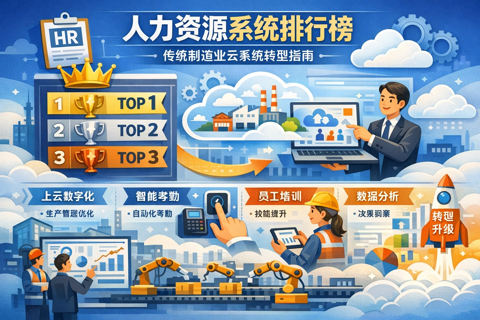 人力资源系统排行榜:传统制造业云系统转型指南