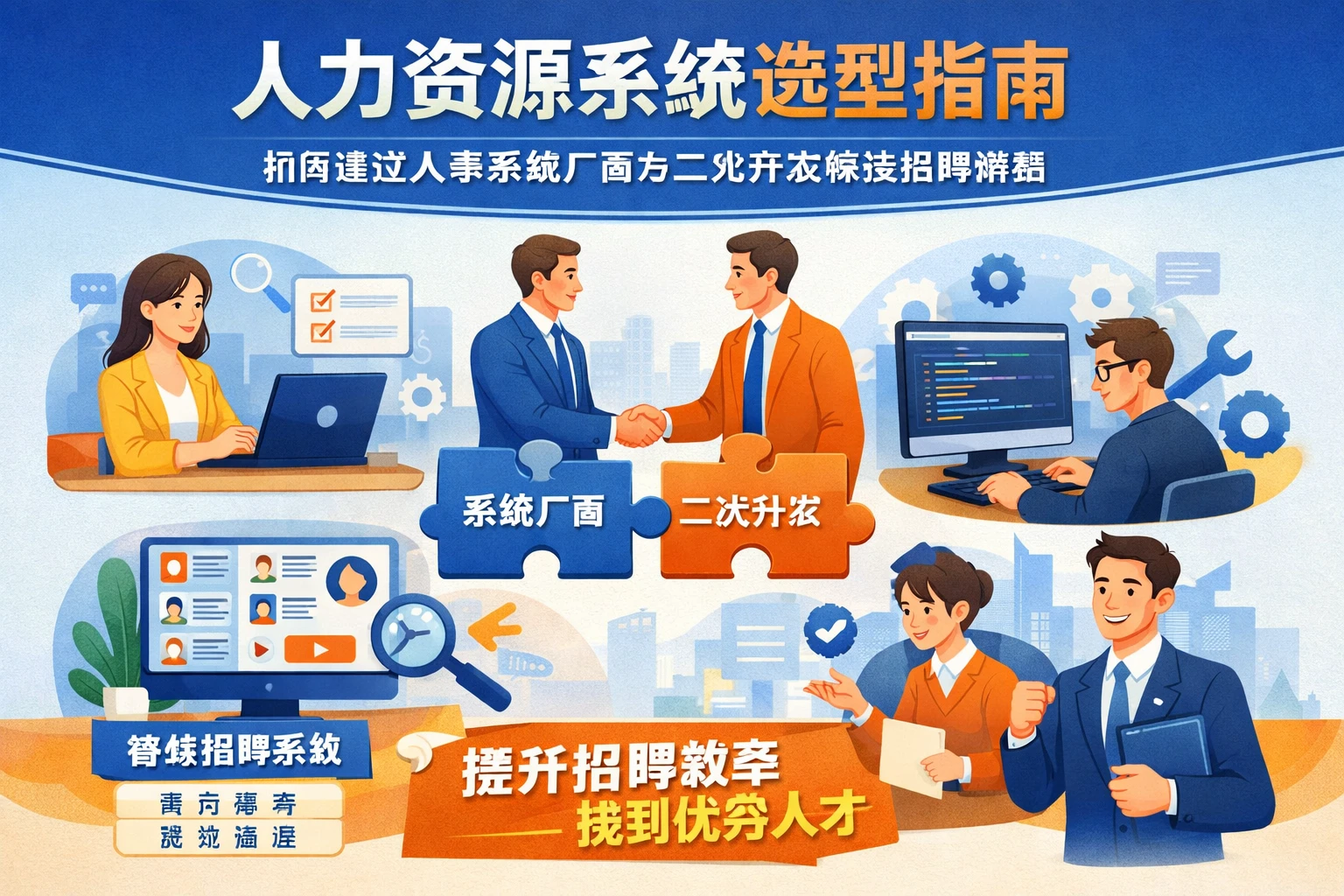人力资源系统选型指南:如何通过人事系统厂商与二次开发解决招聘难题