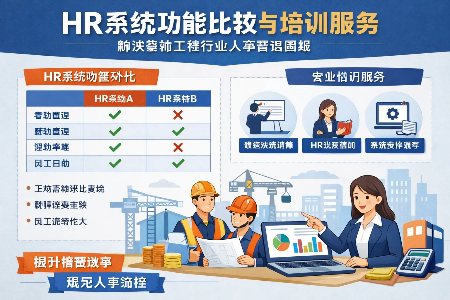 HR系统功能比较与培训服务：解决装饰工程行业人事管理困境