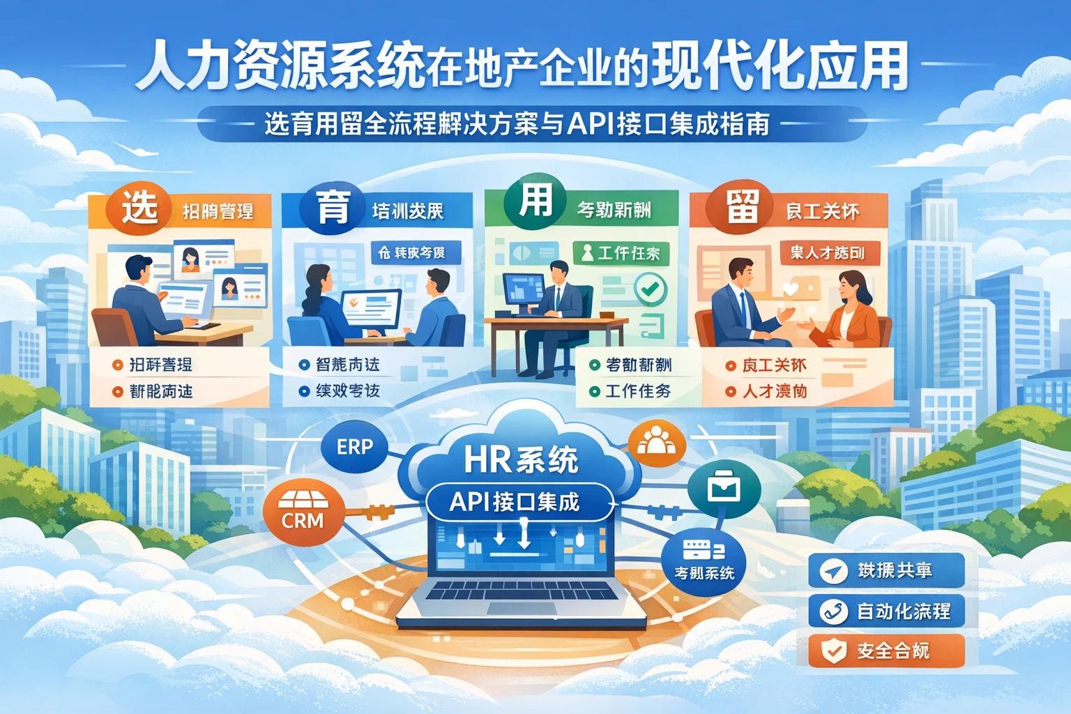 人力资源系统在地产企业的现代化应用：选育用留全流程解决方案与API接口集成指南