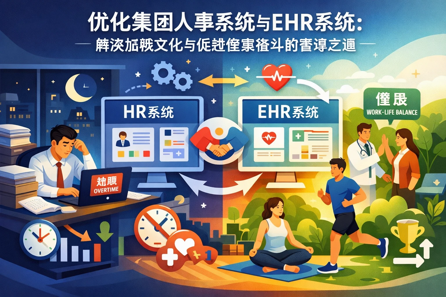 优化集团人事系统与EHR系统：解决加班文化与促进健康奋斗的管理之道
