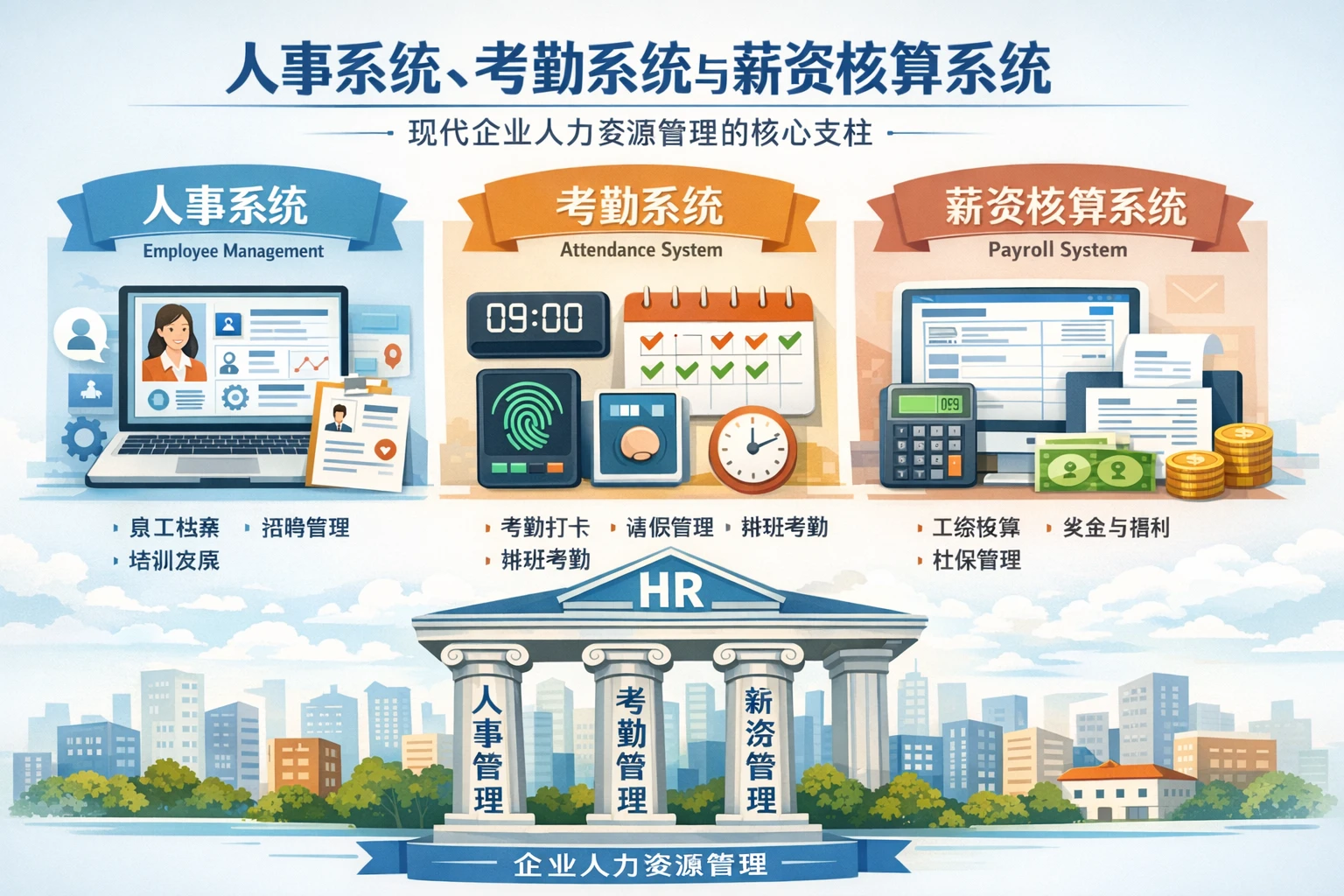 人事系统、考勤系统与薪资核算系统：现代企业人力资源管理的核心支柱
