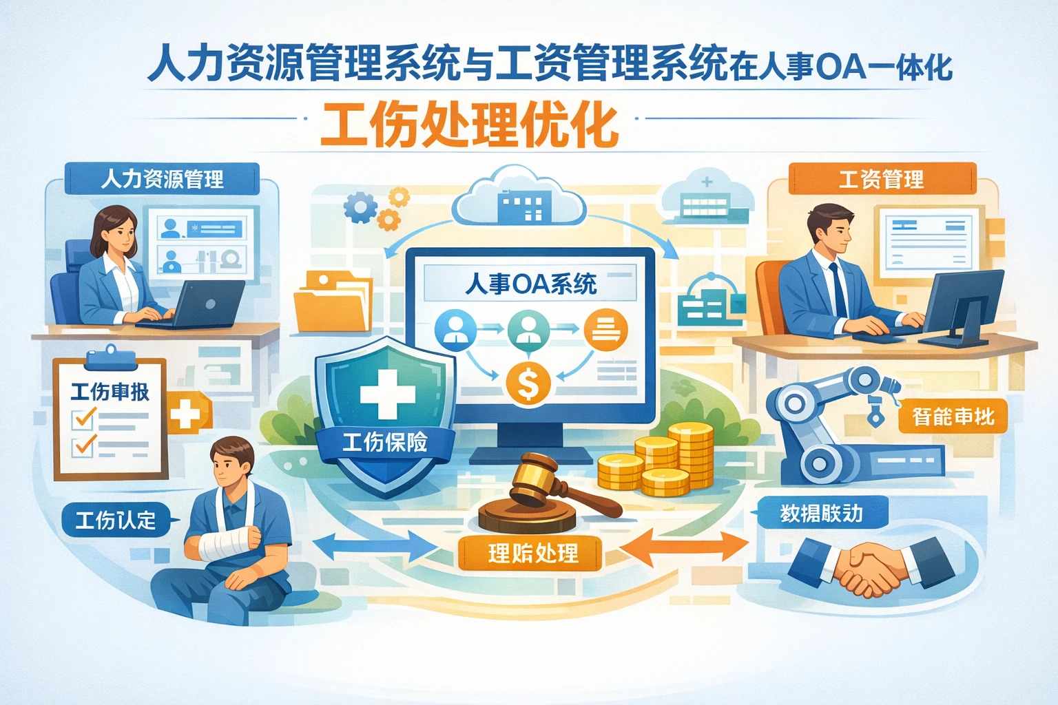 人力资源管理系统与工资管理系统在人事OA一体化系统中的工伤处理优化