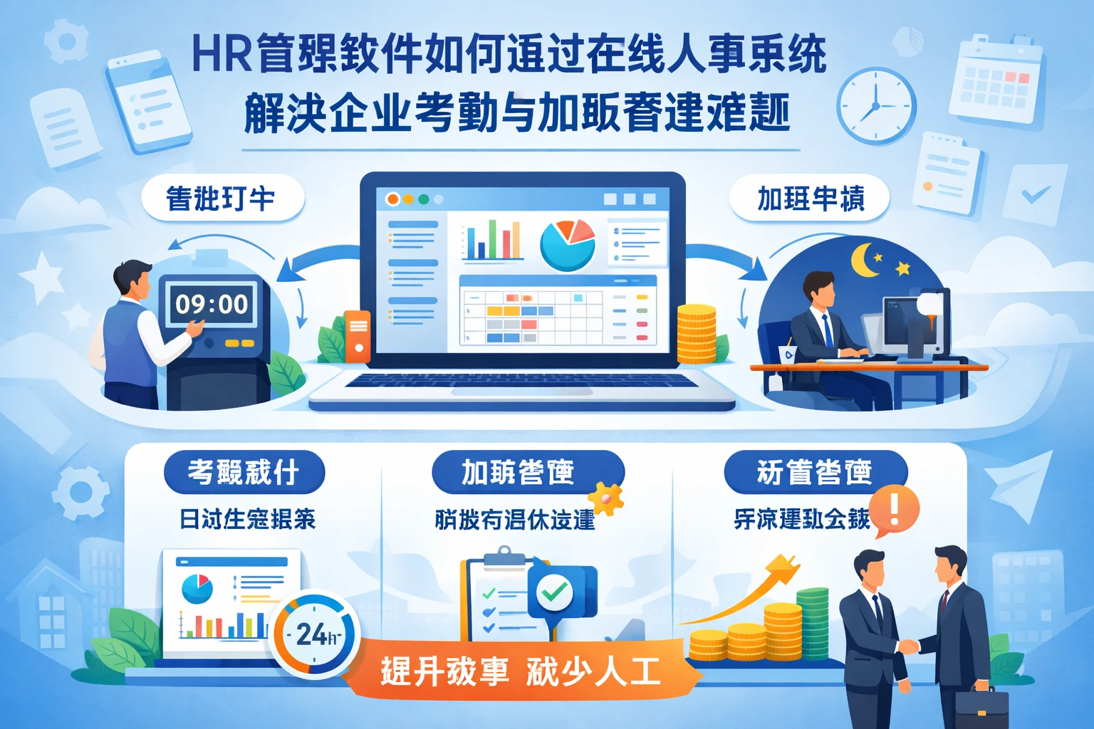 HR管理软件如何通过在线人事系统解决企业考勤与加班管理难题