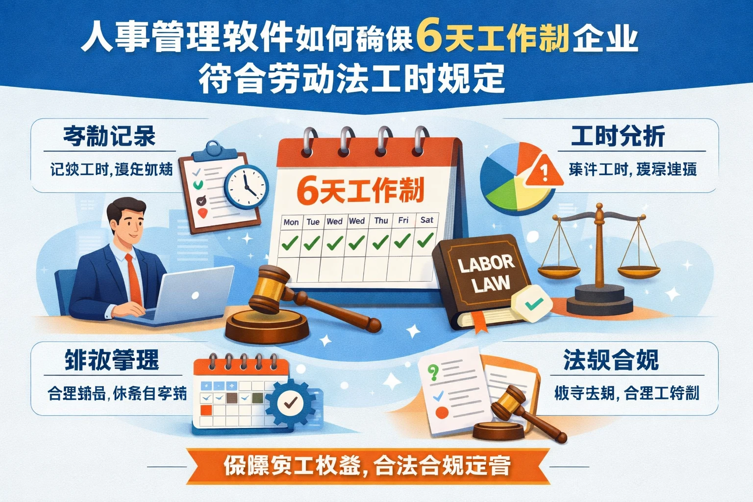 人事管理软件如何确保6天工作制企业符合劳动法工时规定
