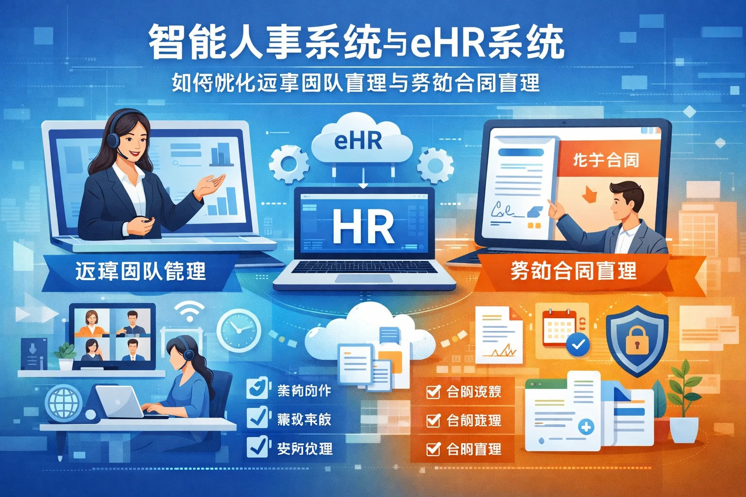 智能人事系统与eHR系统如何优化远程团队管理与劳动合同管理