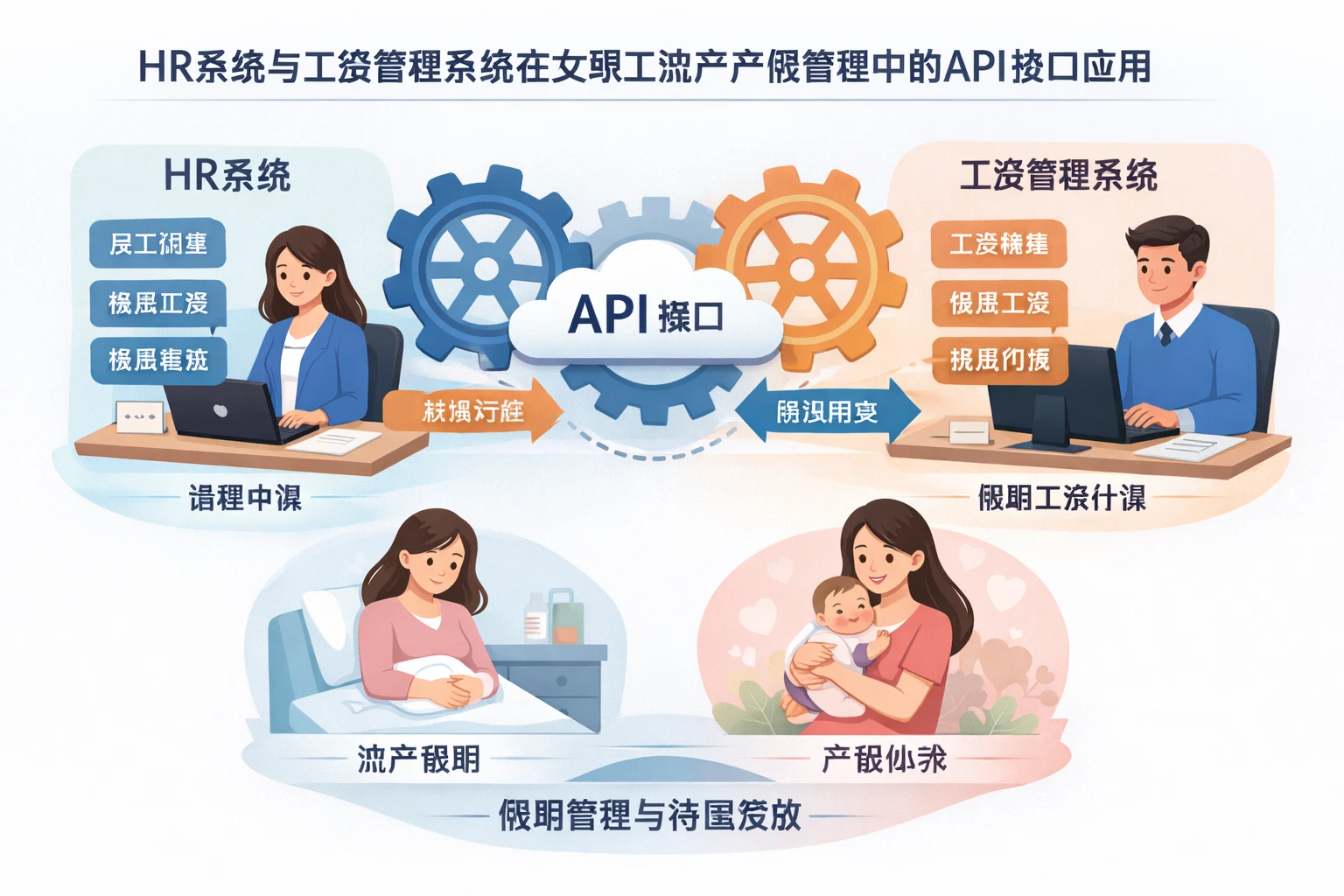 HR系统与工资管理系统在女职工流产产假管理中的API接口应用