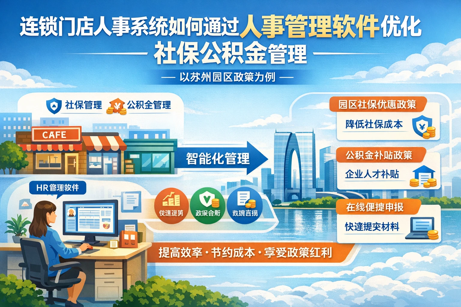 连锁门店人事系统如何通过人事管理软件优化社保公积金管理——以苏州园区政策为例