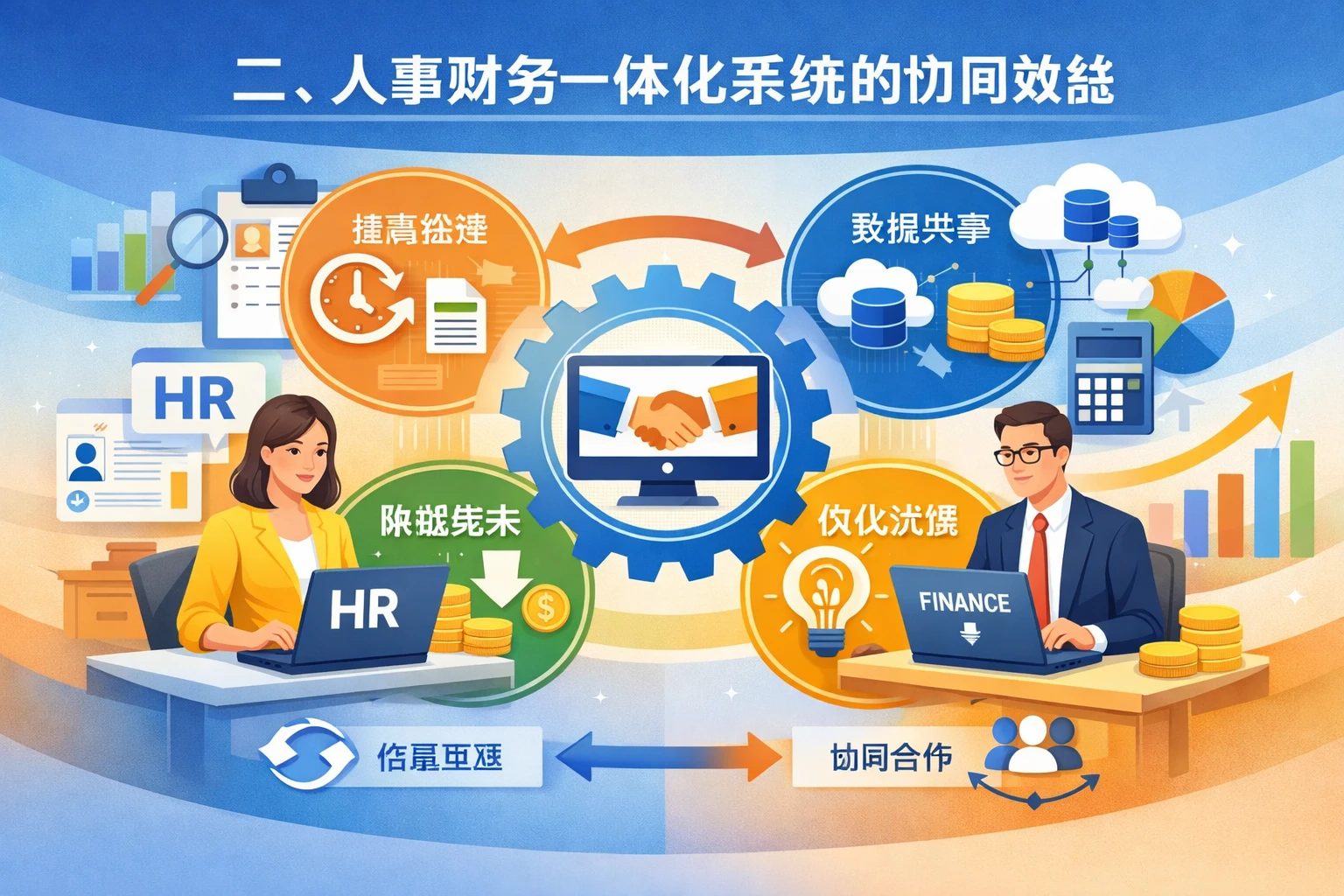 二、人事财务一体化系统的协同效益