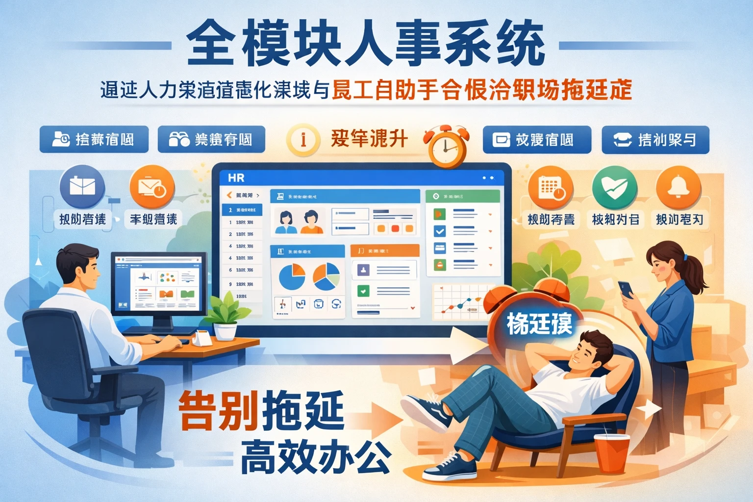 全模块人事系统：通过人力资源信息化系统与员工自助平台根治职场拖延症