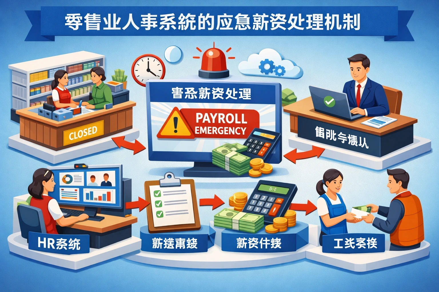 零售业人事系统的应急薪资处理机制