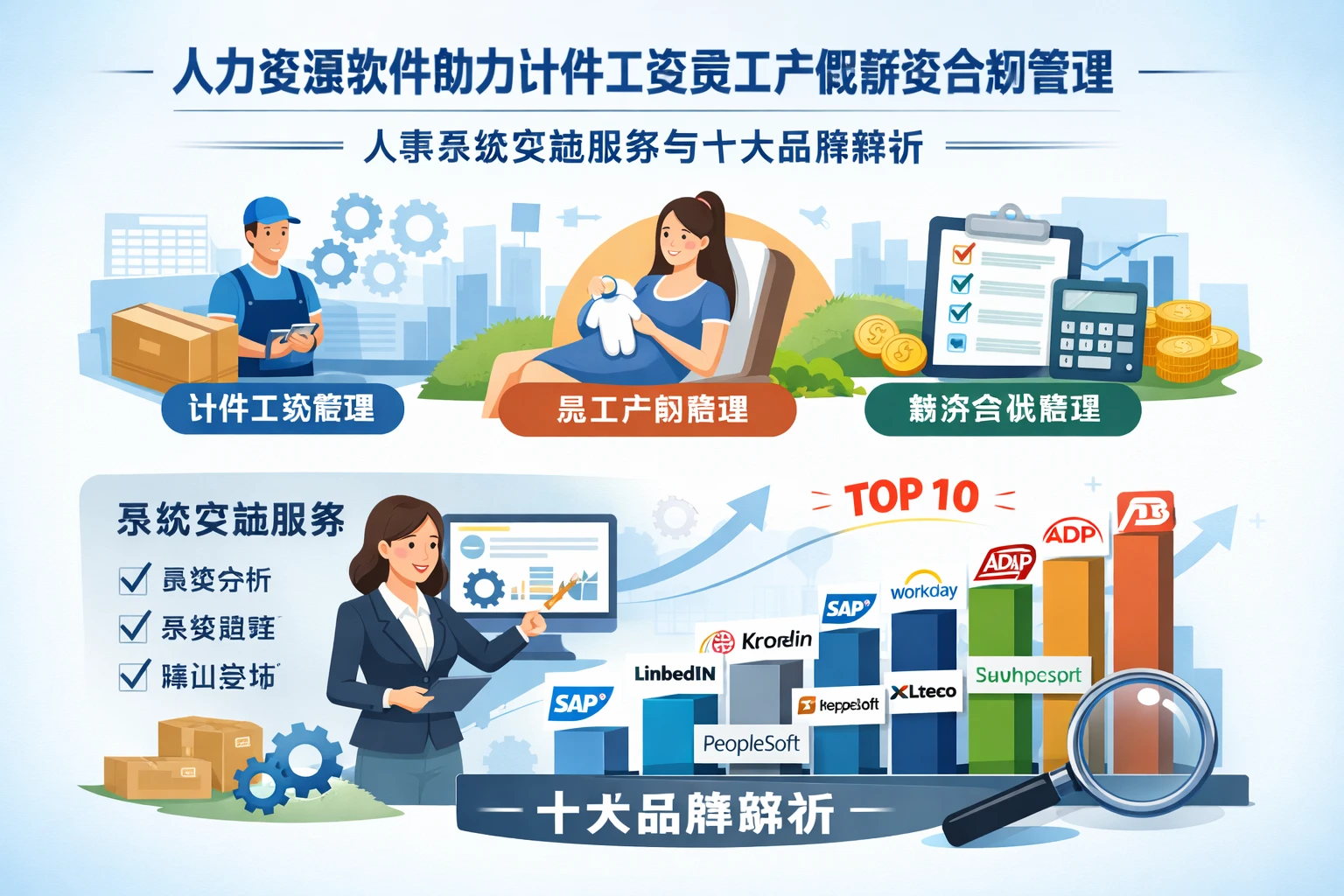 人力资源软件助力计件工资员工产假薪资合规管理 - 人事系统实施服务与十大品牌解析