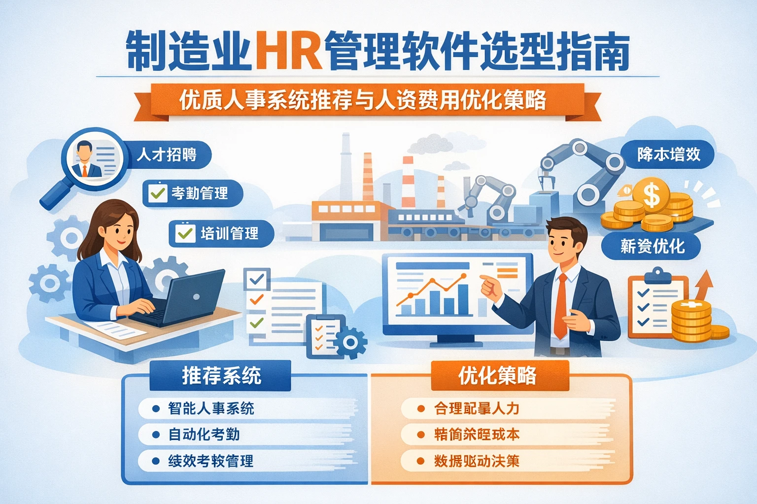 制造业HR管理软件选型指南：优质人事系统推荐与人资费用优化策略