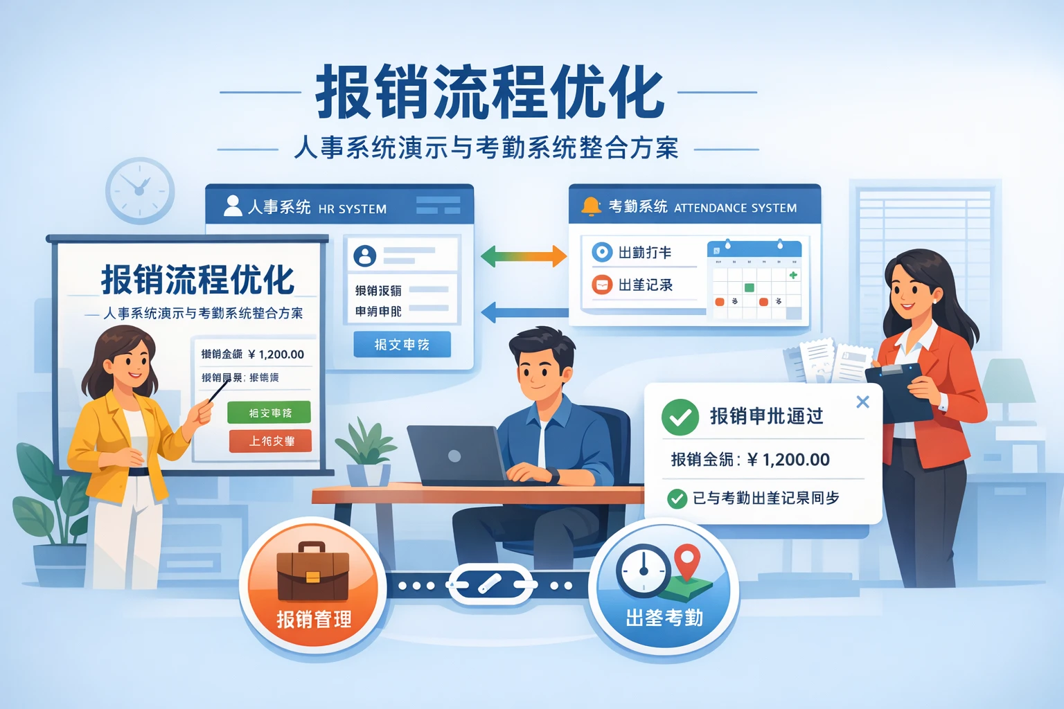优化人力资源软件中的报销流程：人事系统演示与考勤系统整合方案