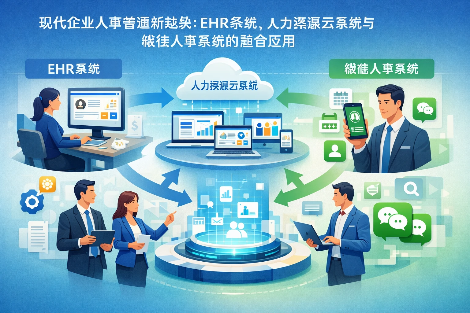 现代企业人事管理新趋势:EHR系统、人力资源云系统与微信人事系统的融合应用
