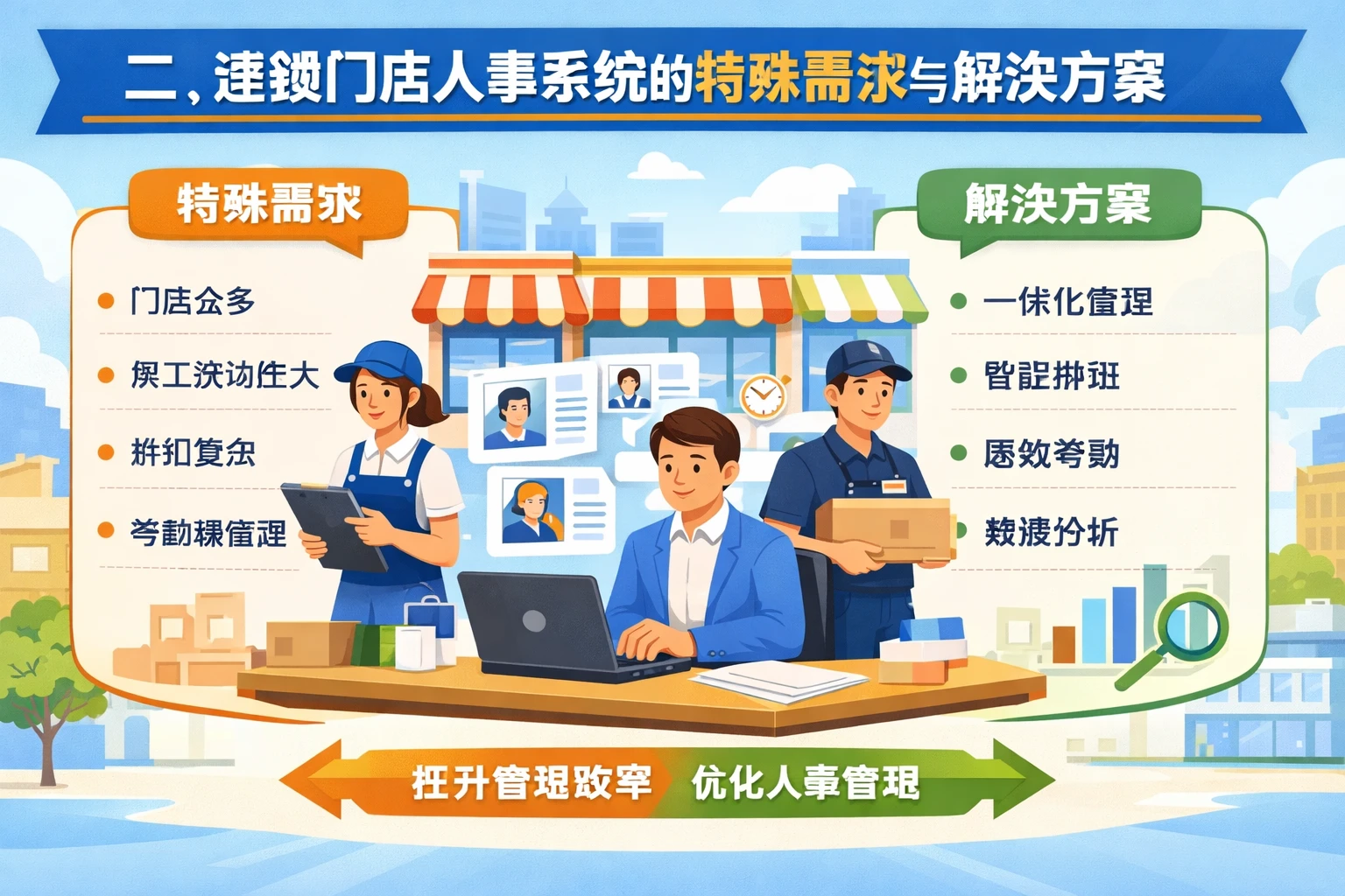 二、连锁门店人事系统的特殊需求与解决方案