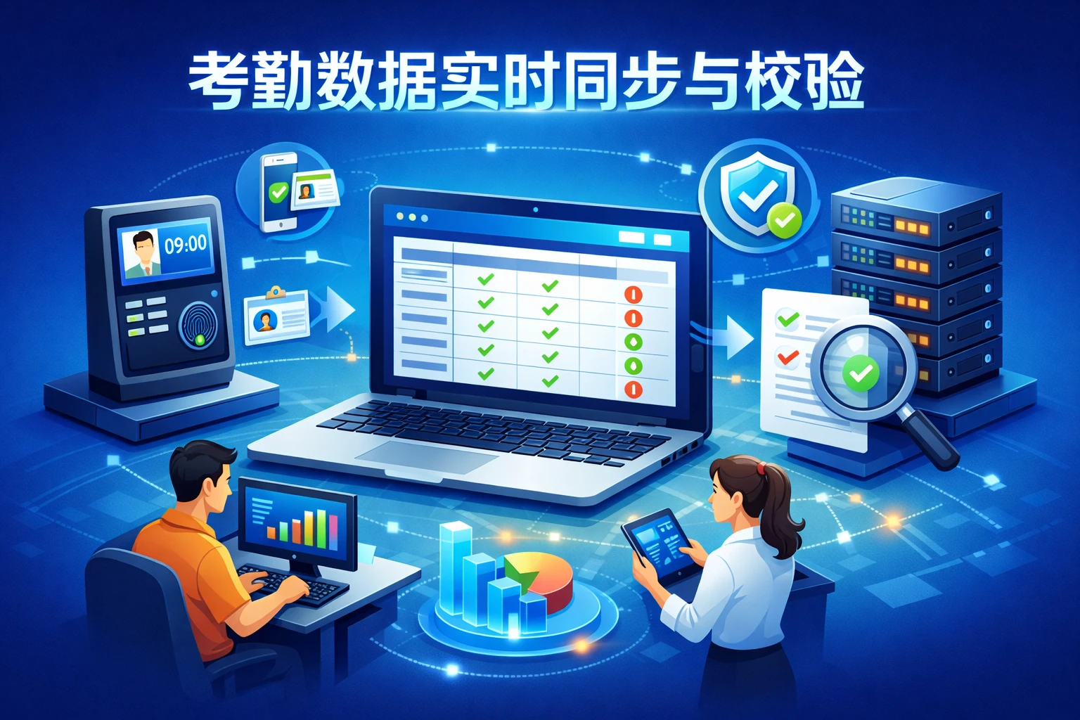 考勤数据实时同步与校验