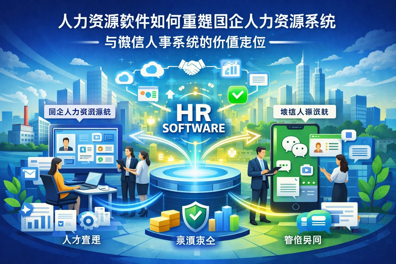 人力资源软件如何重塑国企人力资源系统与微信人事系统的价值定位