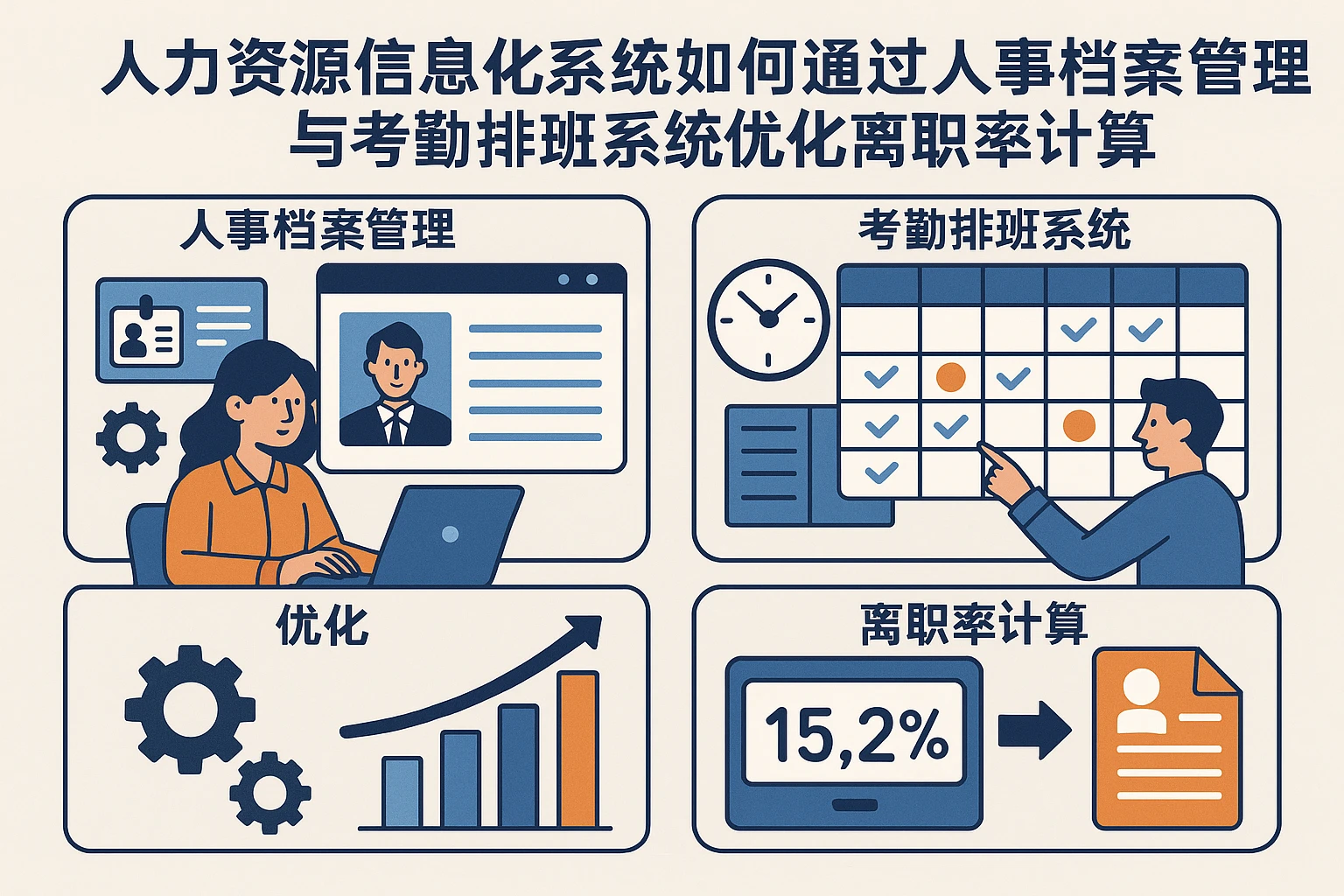 人力资源信息化系统如何通过人事档案管理与考勤排班系统优化离职率计算
