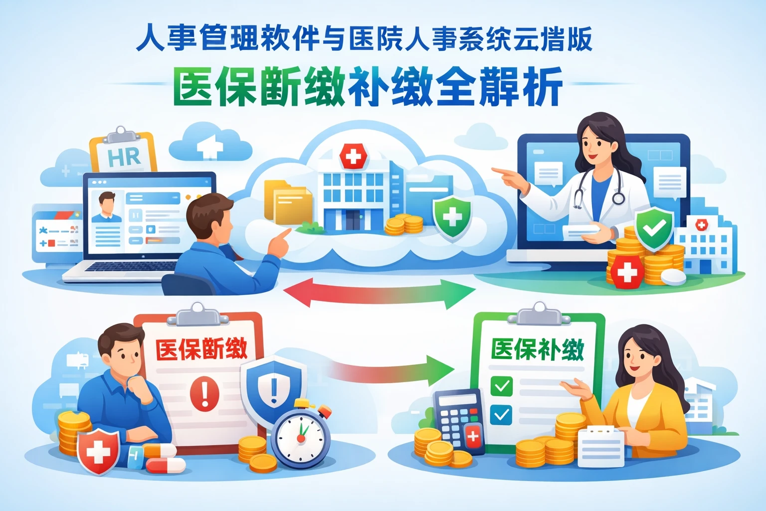 人事管理软件与医院人事系统云端版:医保断缴补缴全解析