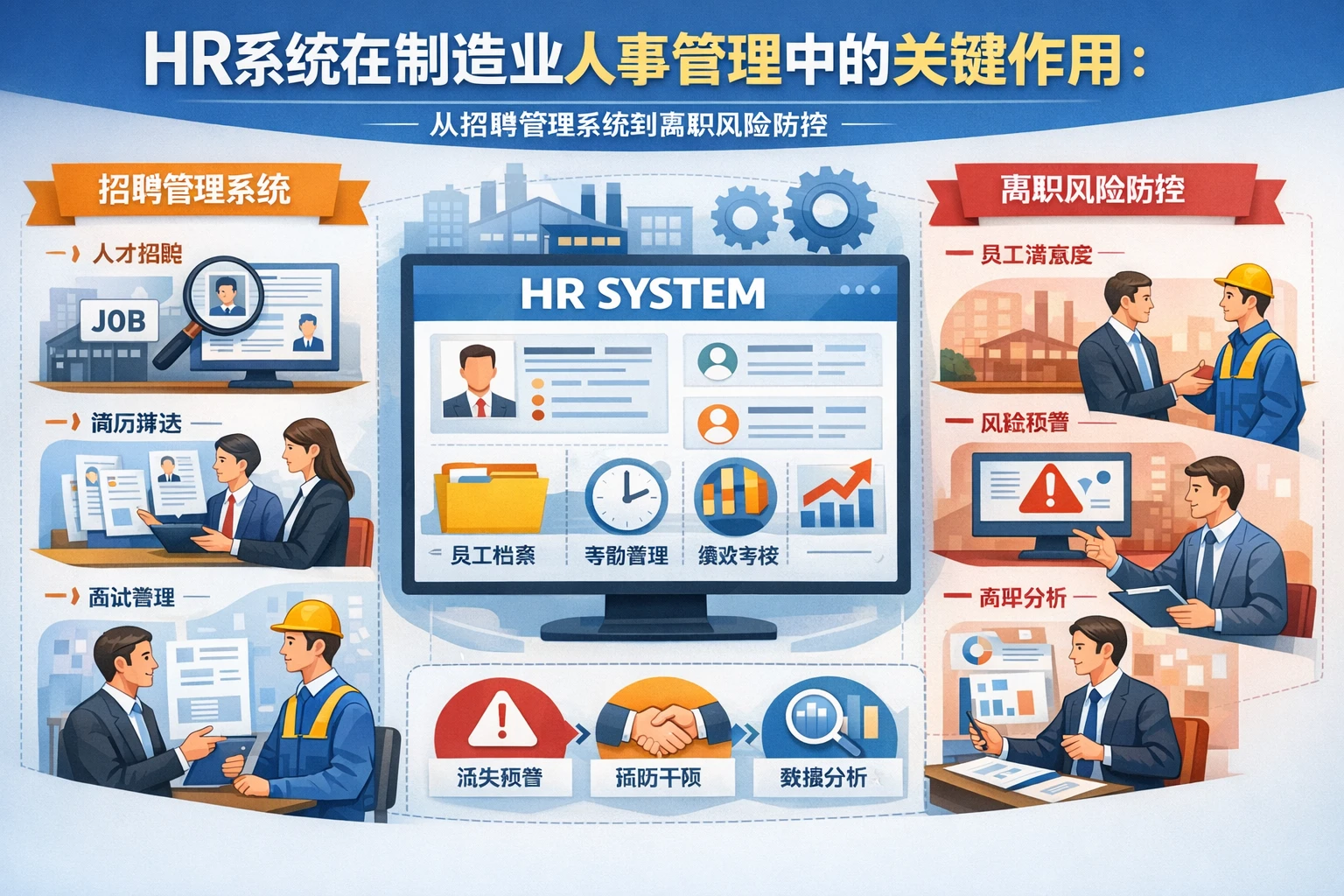 HR系统在制造业人事管理中的关键作用：从招聘管理系统到离职风险防控
