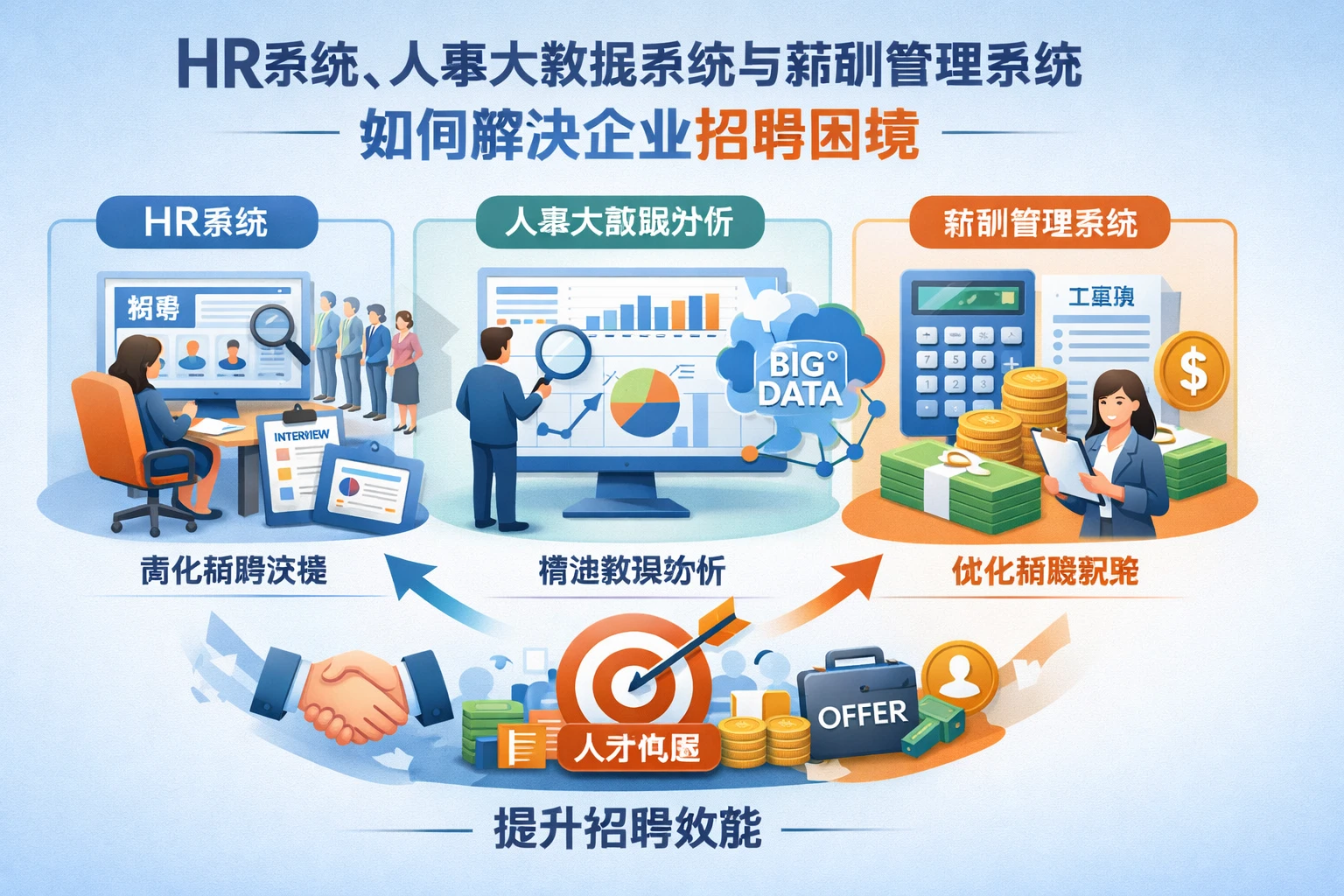 HR系统、人事大数据系统与薪酬管理系统如何解决企业招聘困境