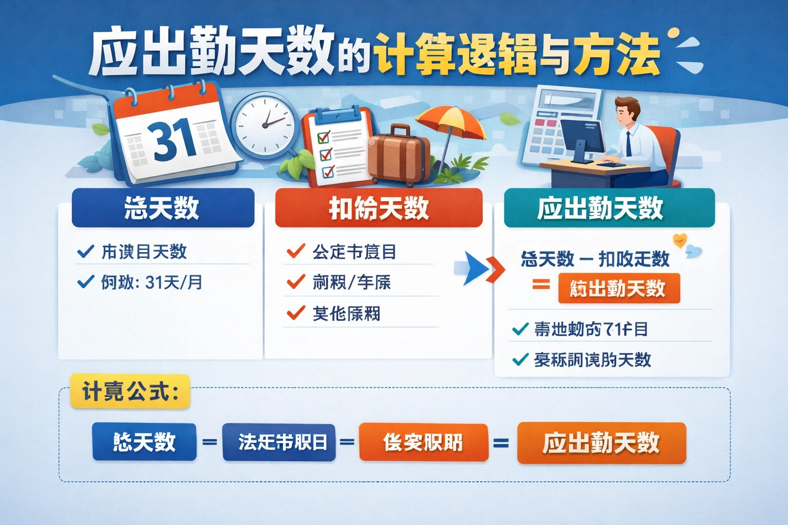 应出勤天数的计算逻辑与方法