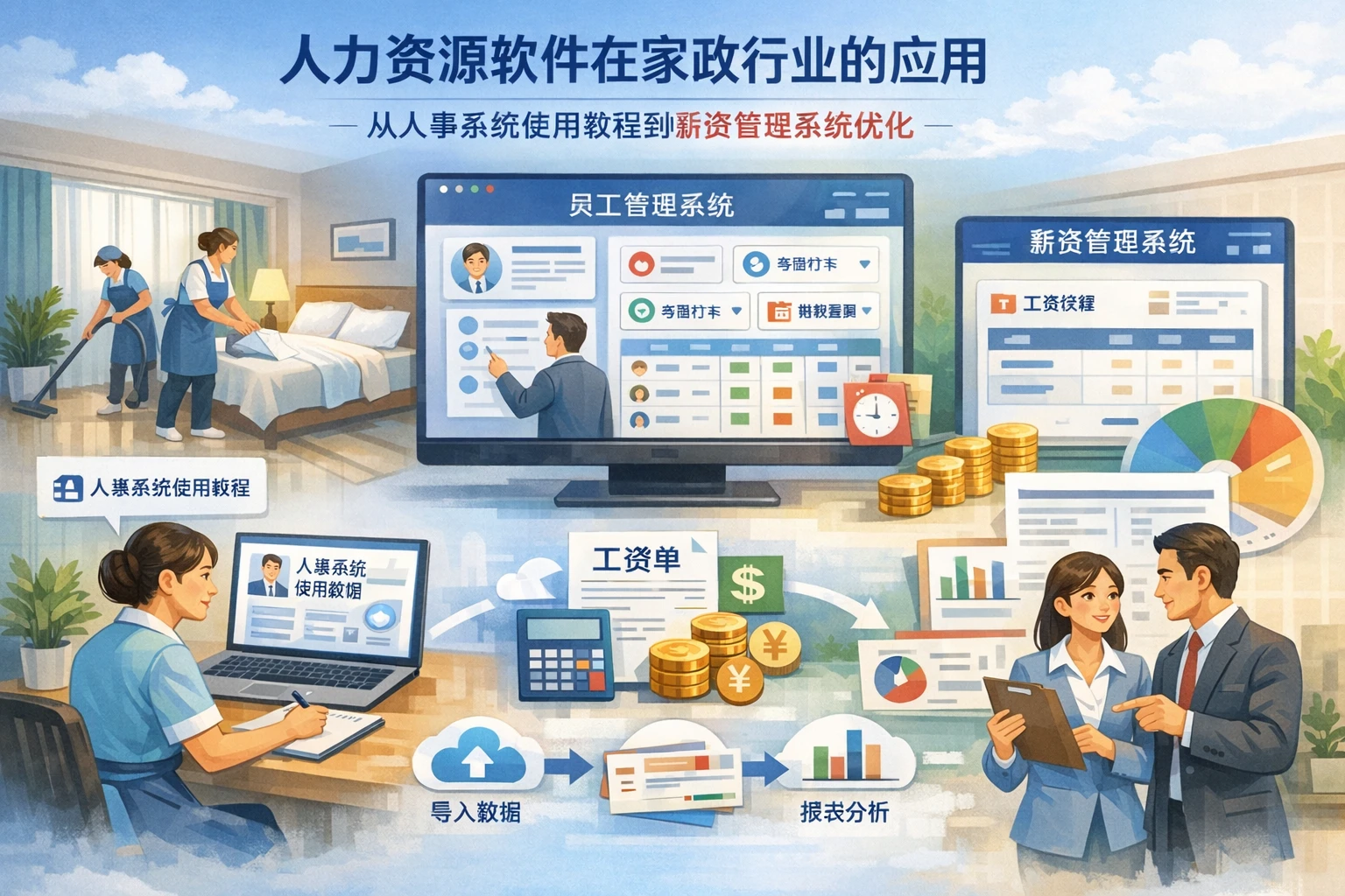 人力资源软件在家政行业的应用：从人事系统使用教程到薪资管理系统优化