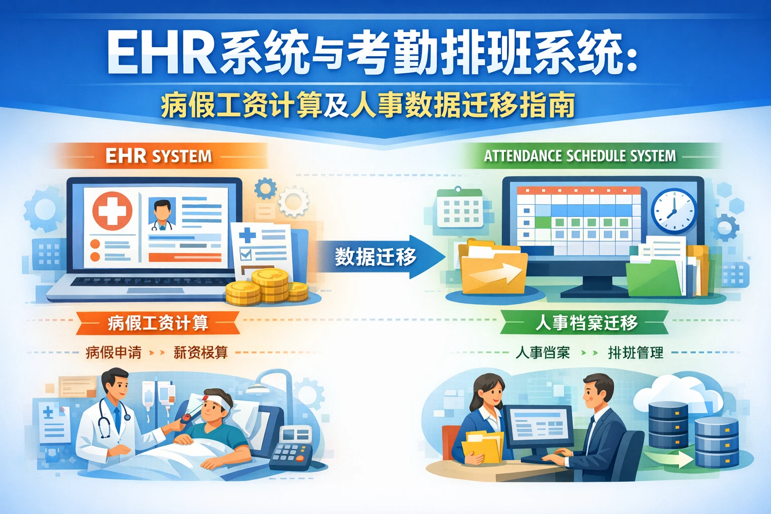EHR系统与考勤排班系统：病假工资计算及人事数据迁移指南