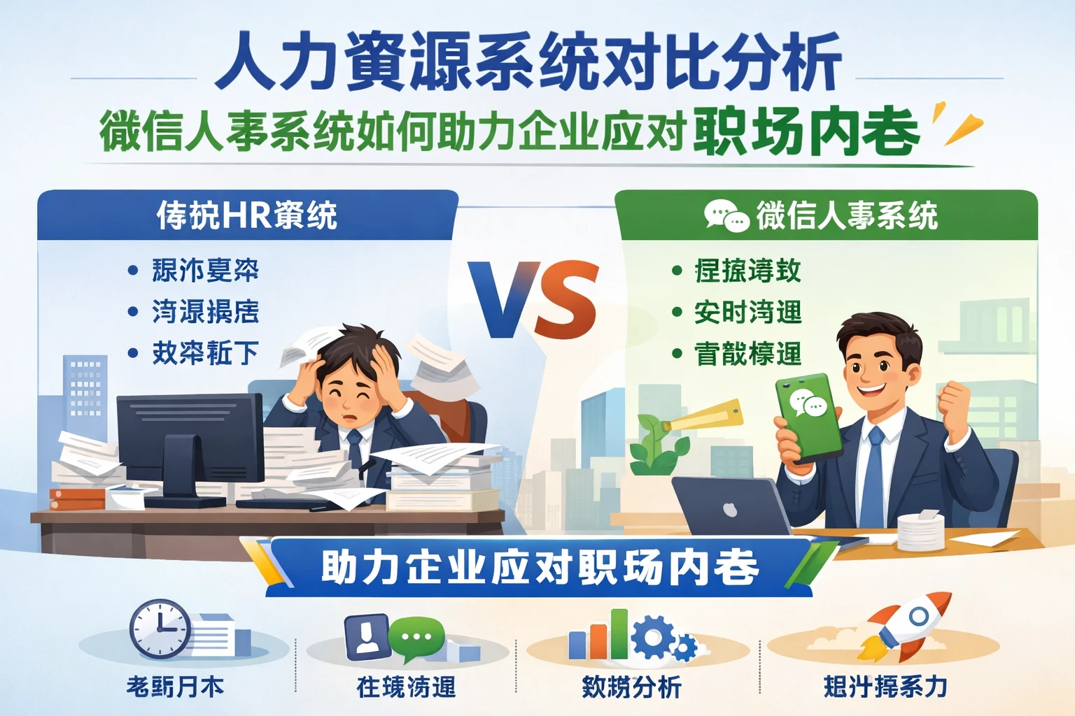 人力资源系统对比分析：微信人事系统如何助力企业应对职场内卷