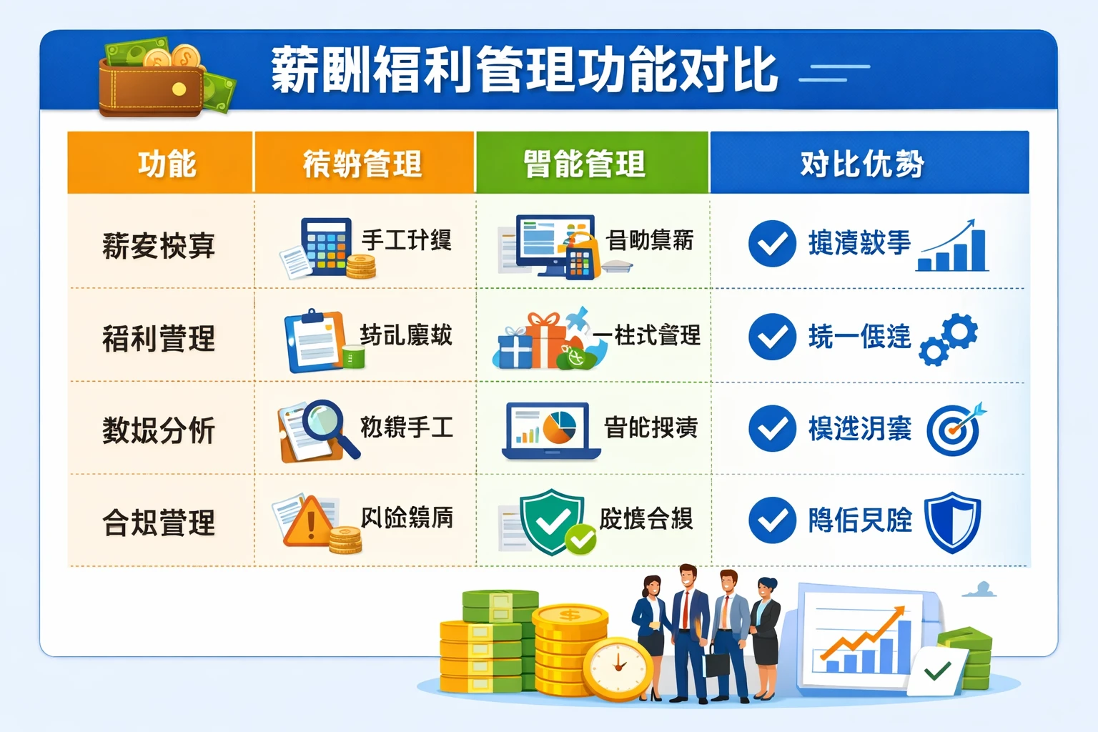 薪酬福利管理功能对比