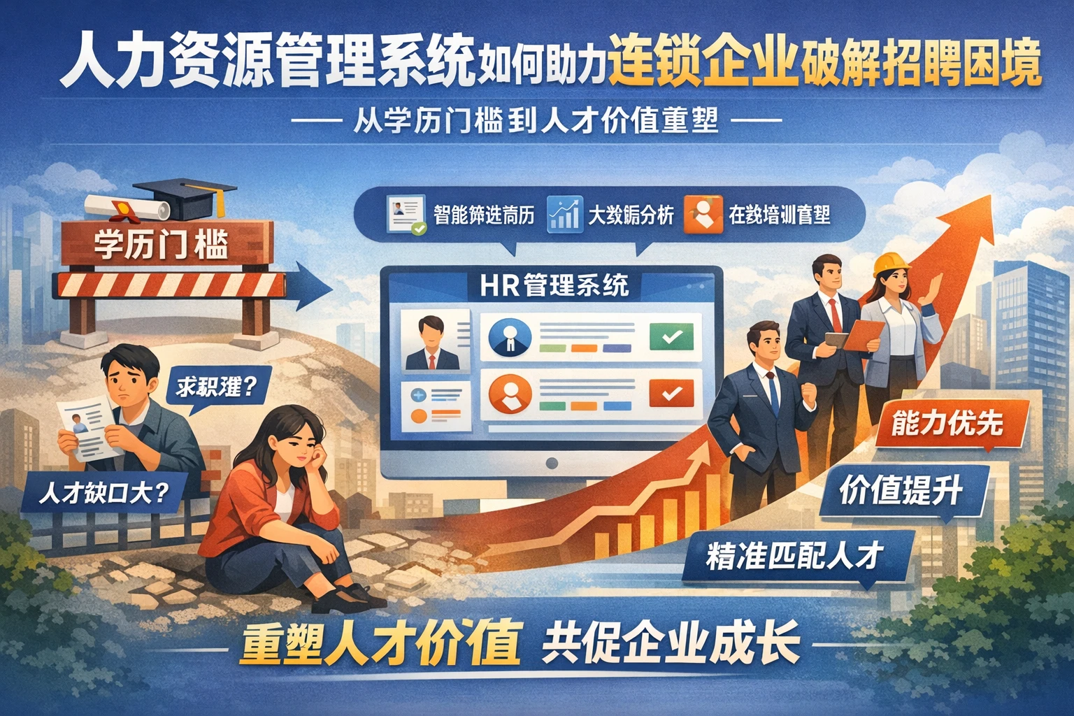 人力资源管理系统如何助力连锁企业破解招聘困境——从学历门槛到人才价值重塑