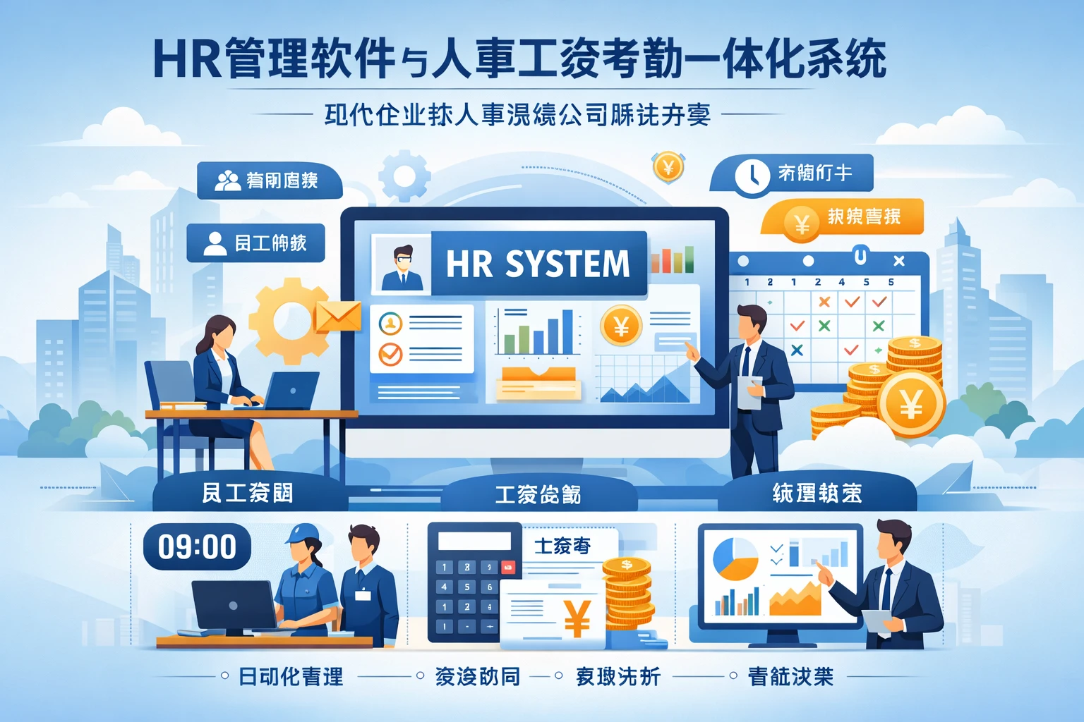 HR管理软件与人事工资考勤一体化系统：现代企业的人事系统公司解决方案