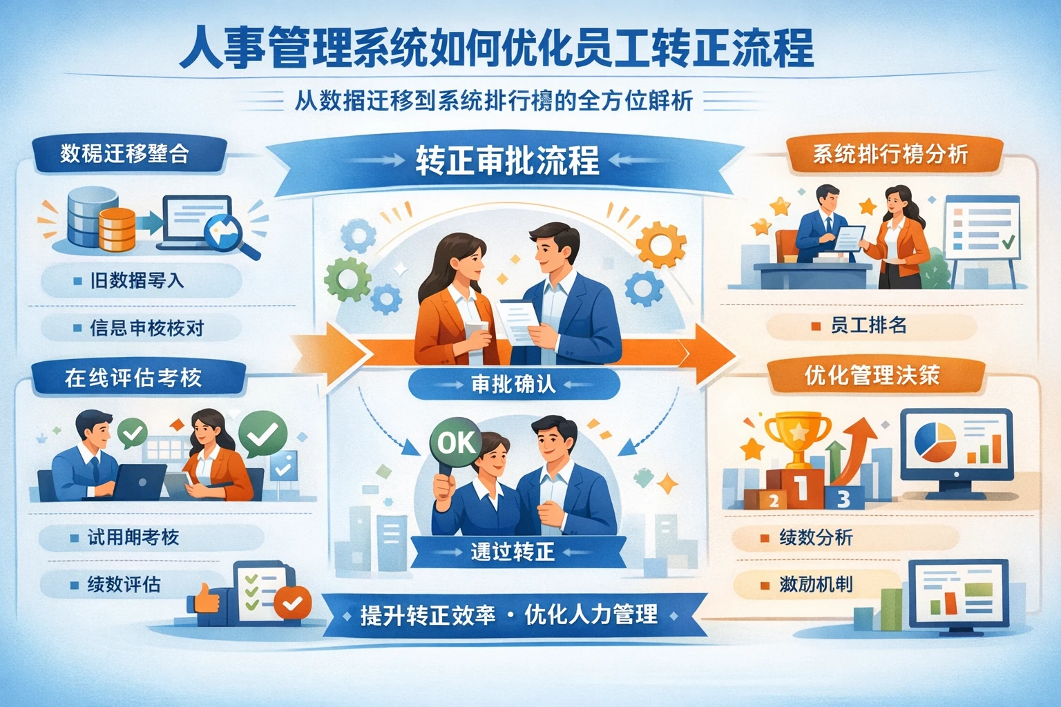 人事管理系统如何优化员工转正流程——从数据迁移到系统排行榜的全方位解析