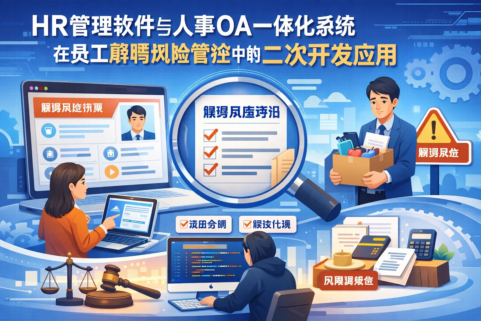 HR管理软件与人事OA一体化系统在员工解聘风险管控中的二次开发应用
