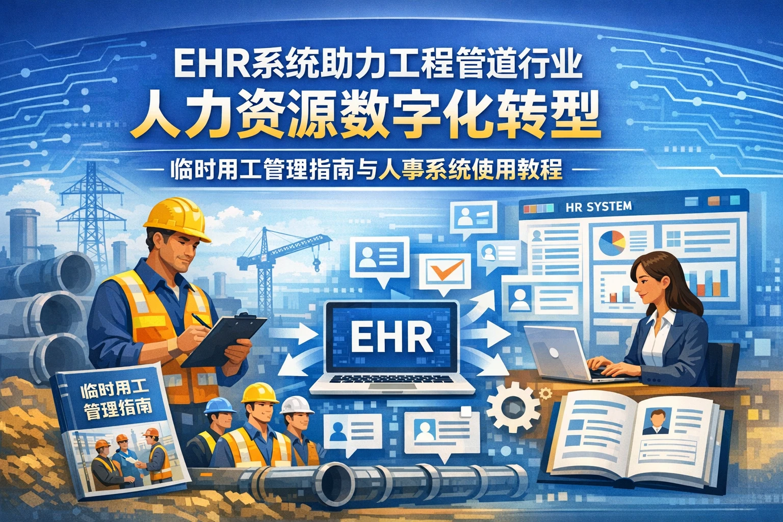 EHR系统助力工程管道行业人力资源数字化转型：临时用工管理指南与人事系统使用教程