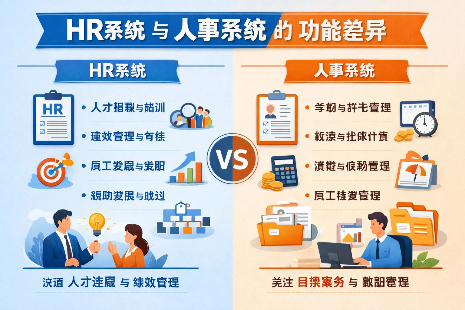 HR系统与人事系统的功能差异