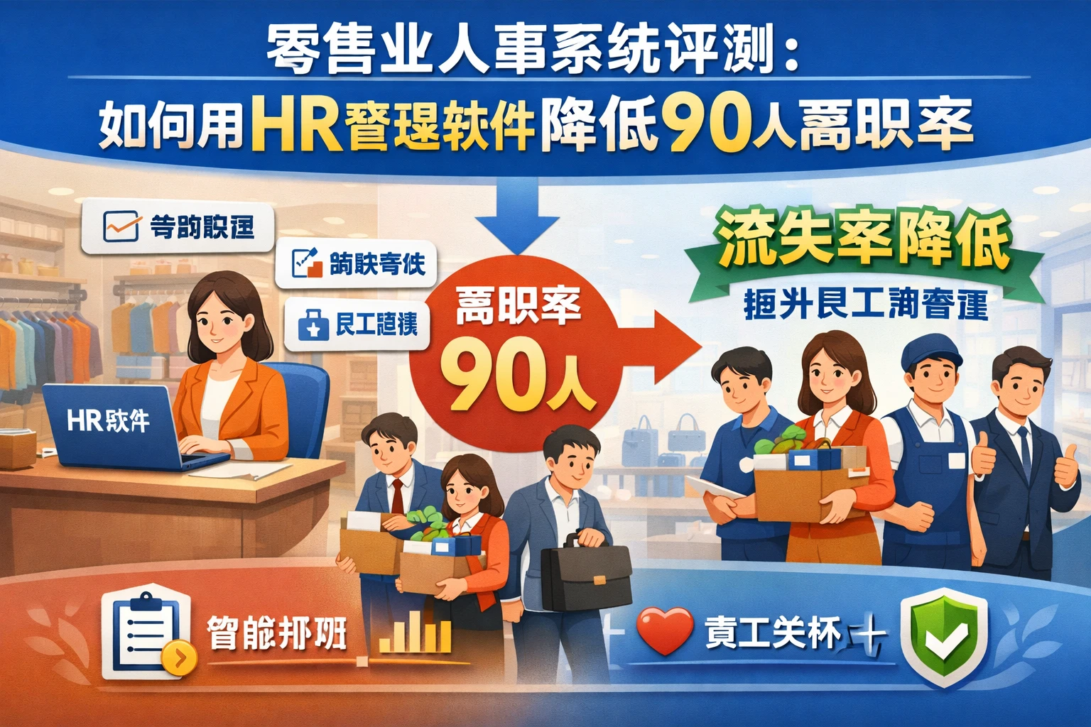 零售业人事系统评测：如何用HR管理软件降低90人离职率