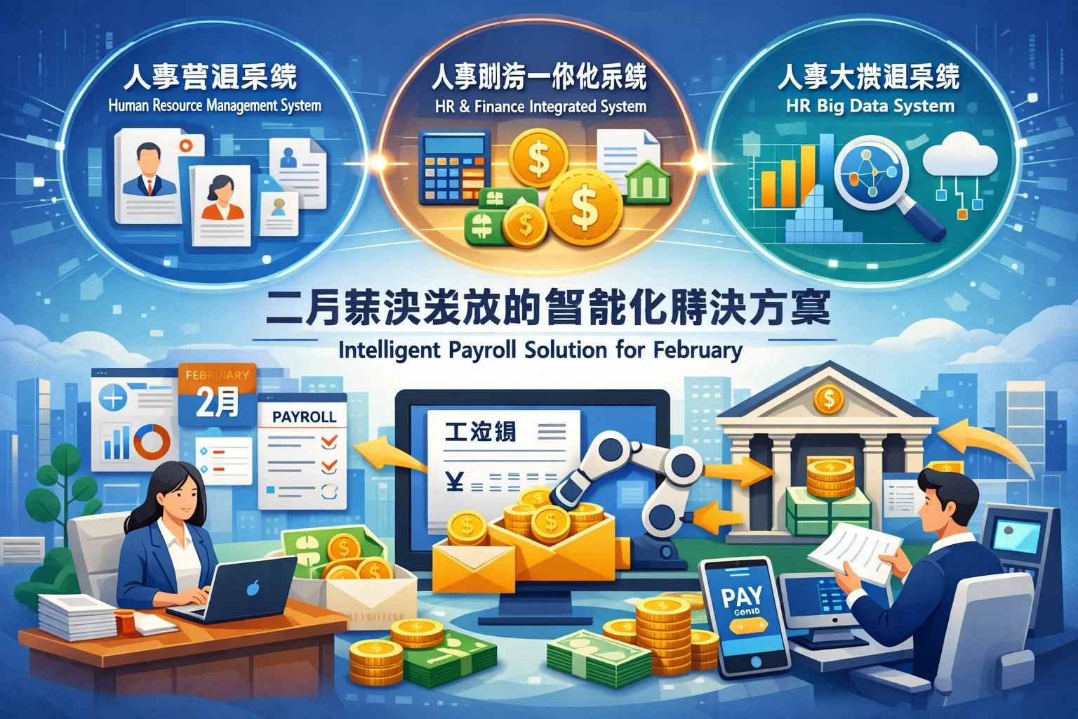 人事管理系统、人事财务一体化系统与人事大数据系统:二月薪资发放的智能化解决方案