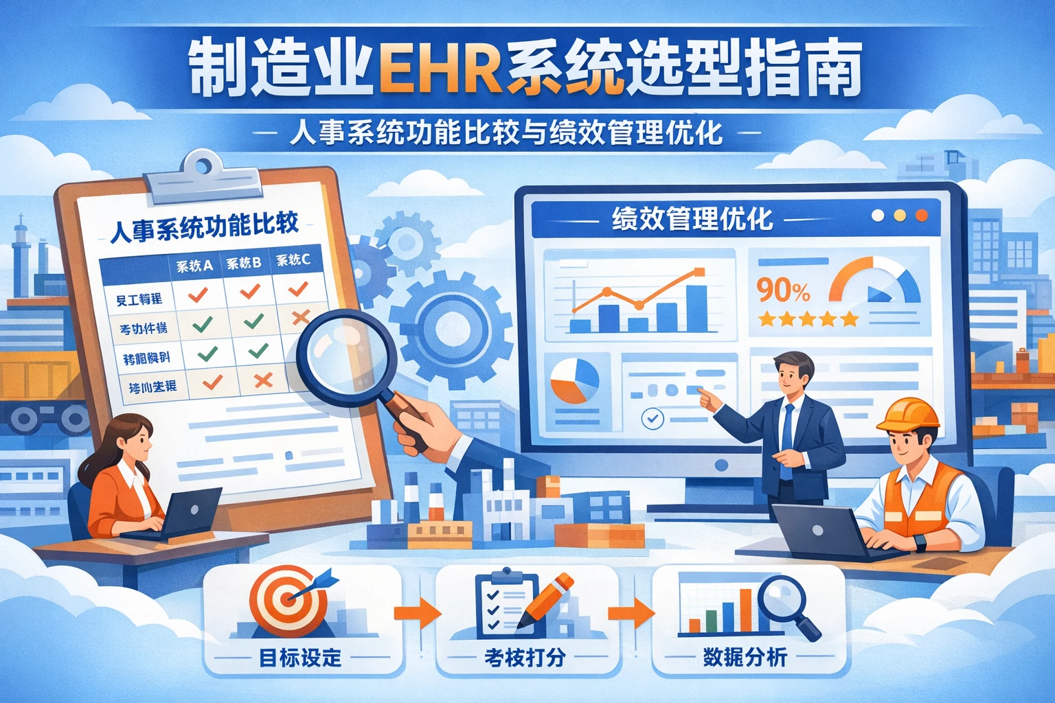 制造业ehr系统选型指南：人事系统功能比较与绩效管理优化