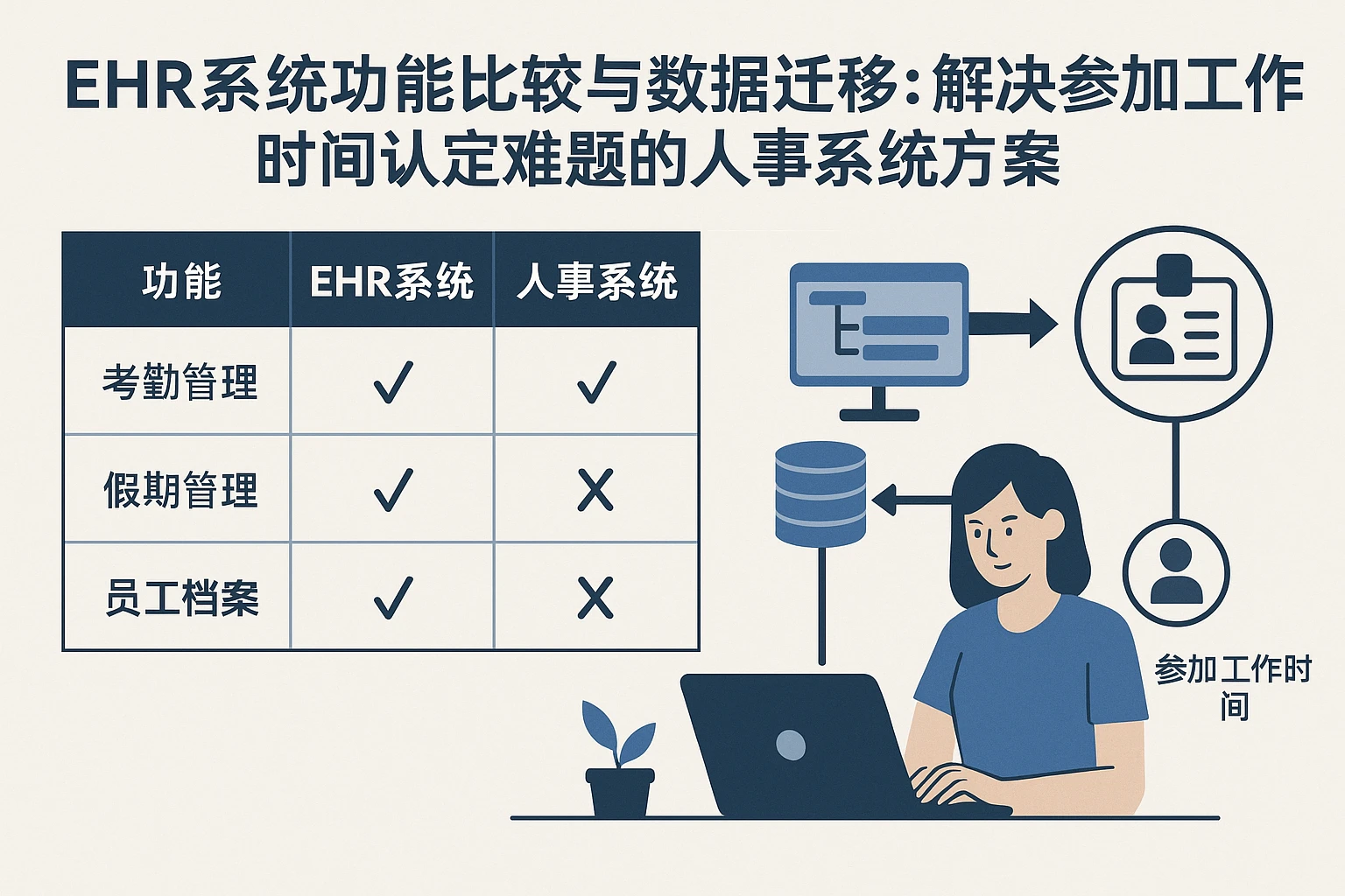 EHR系统功能比较与数据迁移：解决参加工作时间认定难题的人事系统方案