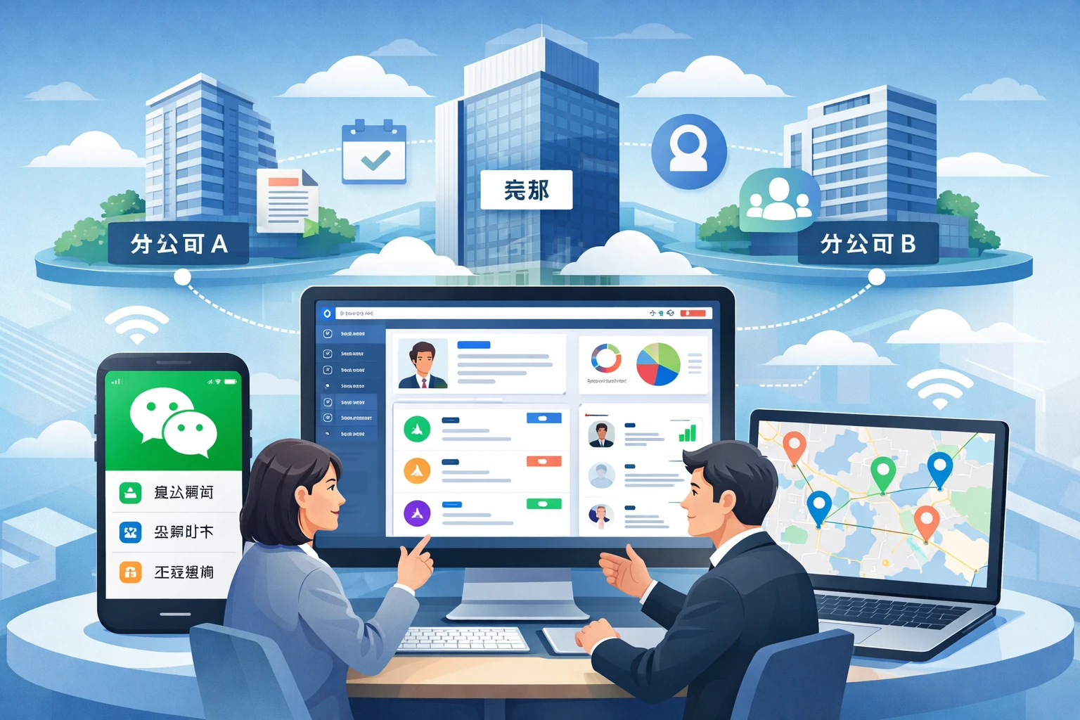 现代企业HR管理软件革新:微信人事系统与多分支机构协同解决方案