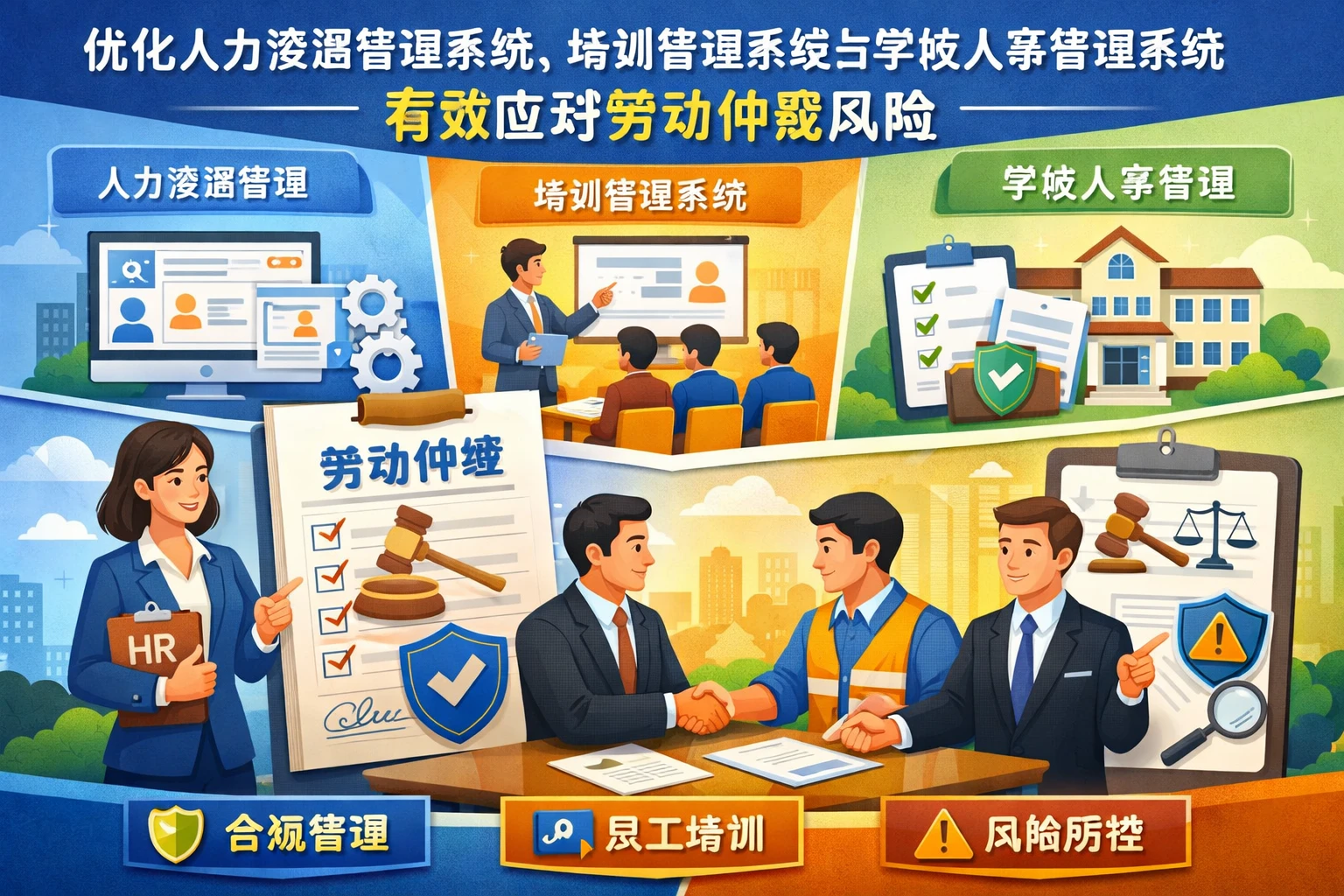 优化人力资源管理系统、培训管理系统与学校人事管理系统,有效应对劳动仲裁风险