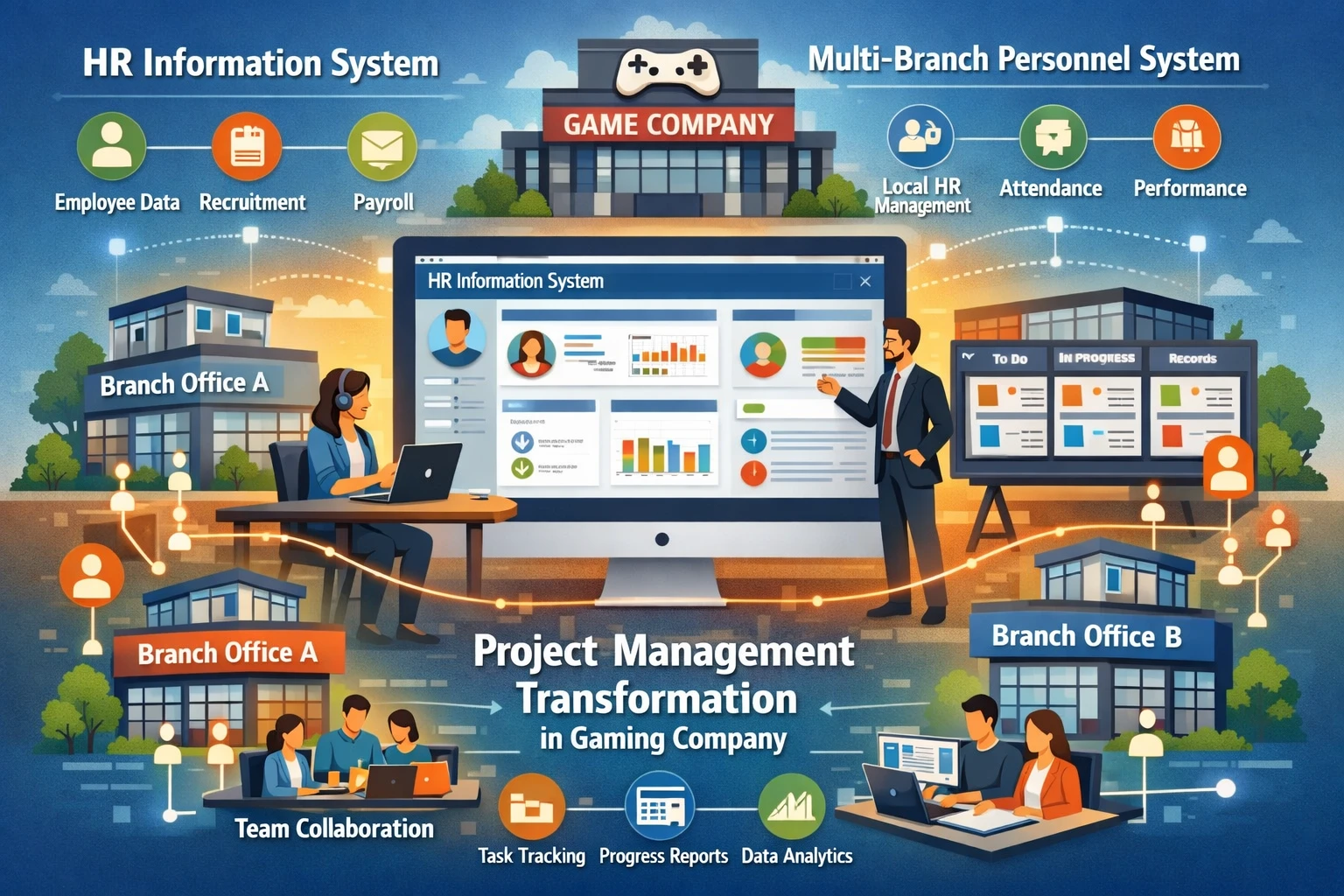 人力资源信息化系统与多分支机构人事系统在游戏公司项目管理转型中的关键作用