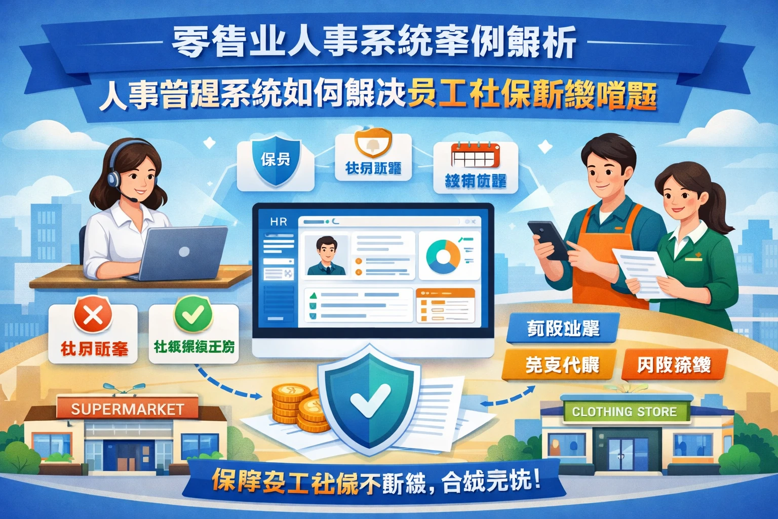 零售业人事系统案例解析：人事管理系统如何解决员工社保断缴难题