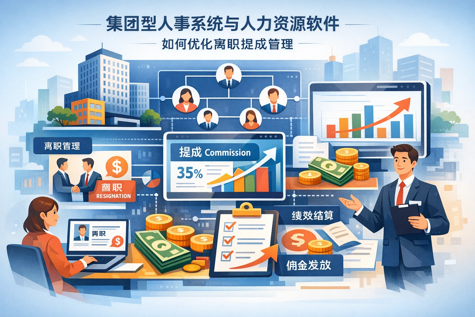 集团型人事系统与人力资源软件如何优化离职提成管理