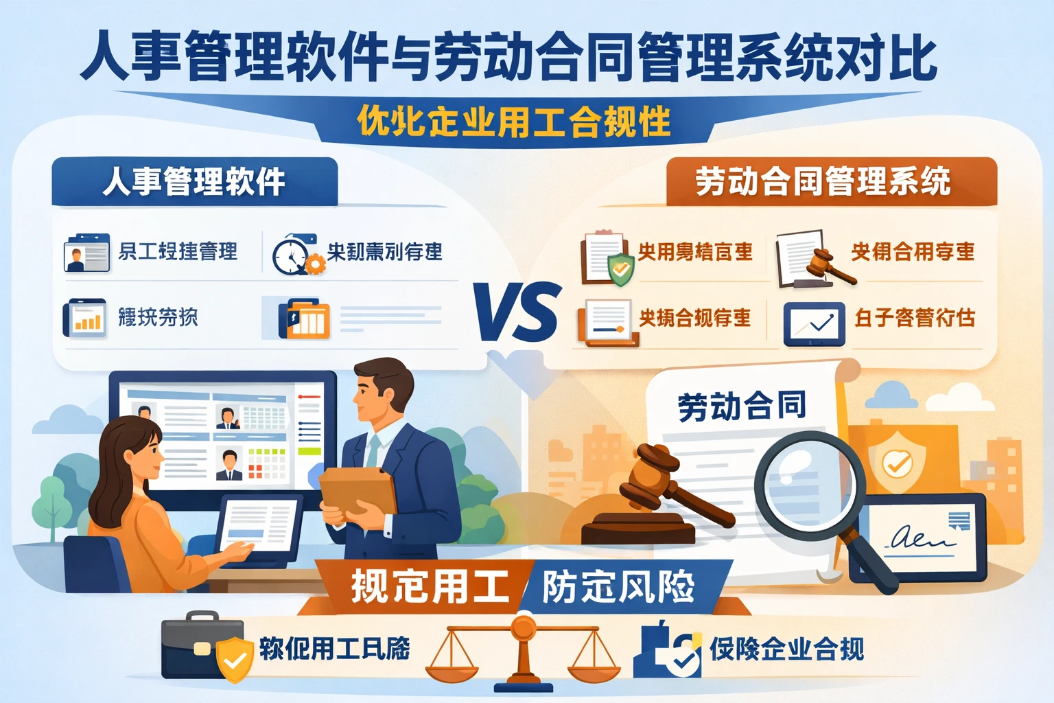 人事管理软件与劳动合同管理系统对比:优化企业用工合规性