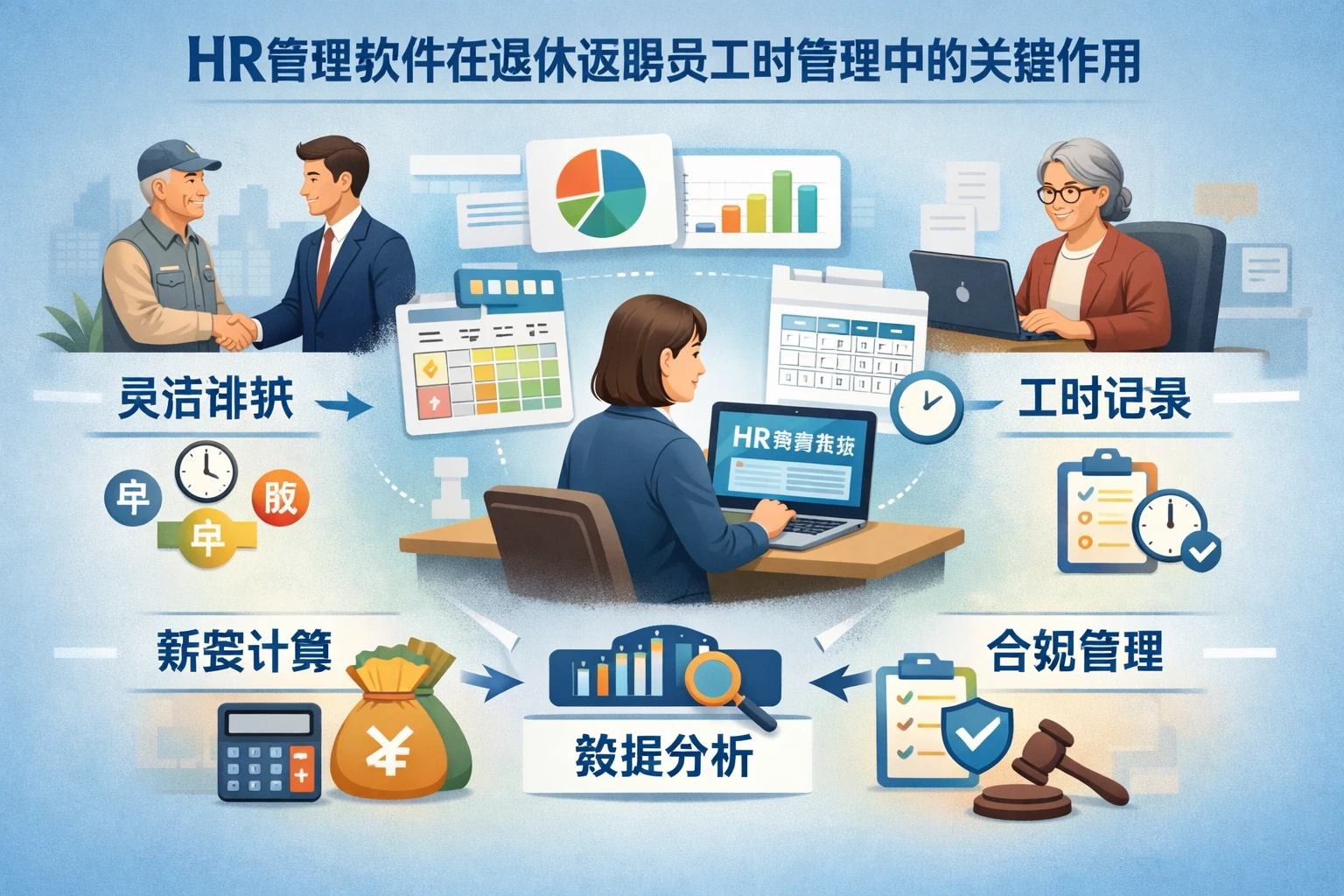 HR管理软件在退休返聘人员工时管理中的关键作用