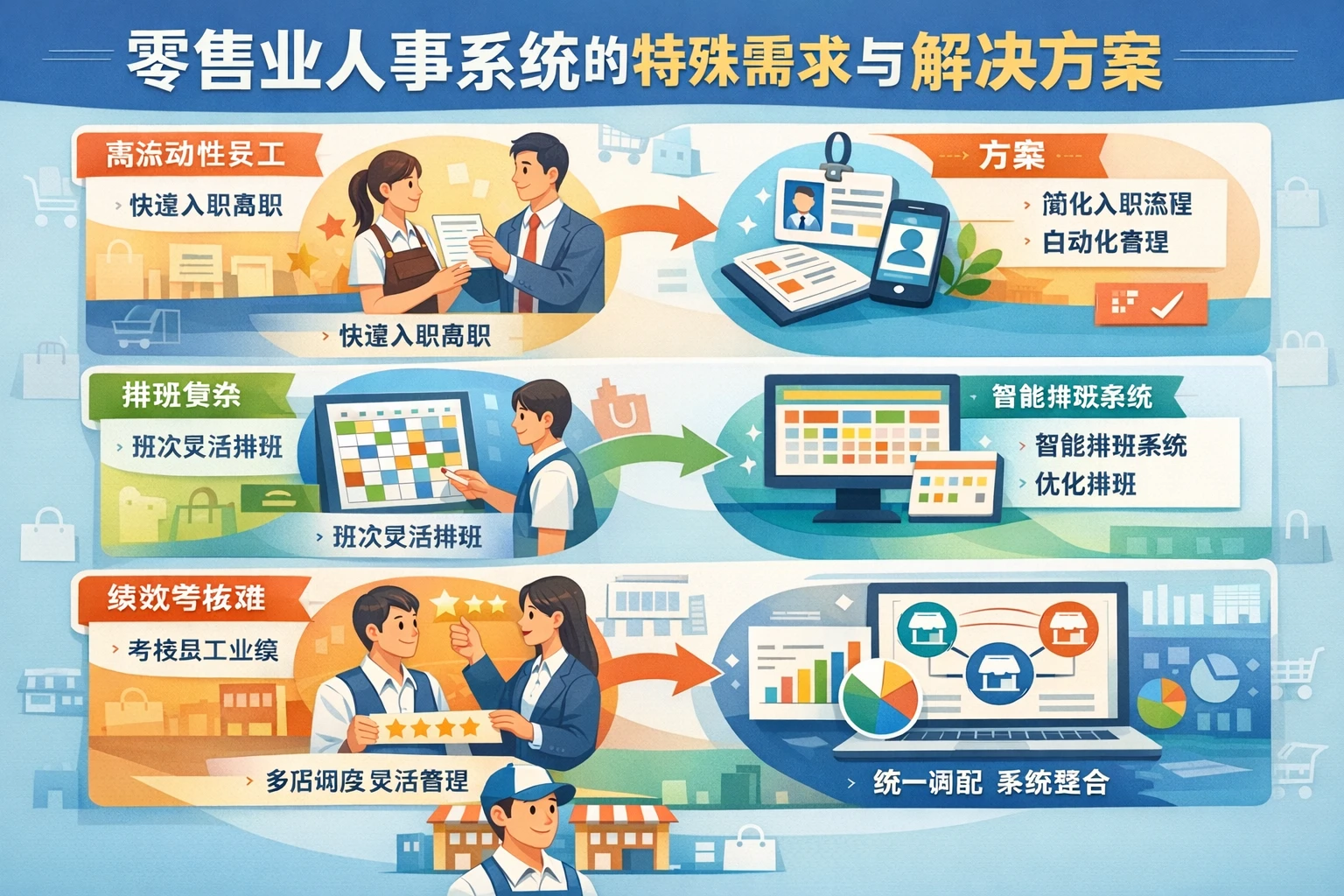 零售业人事系统的特殊需求与解决方案